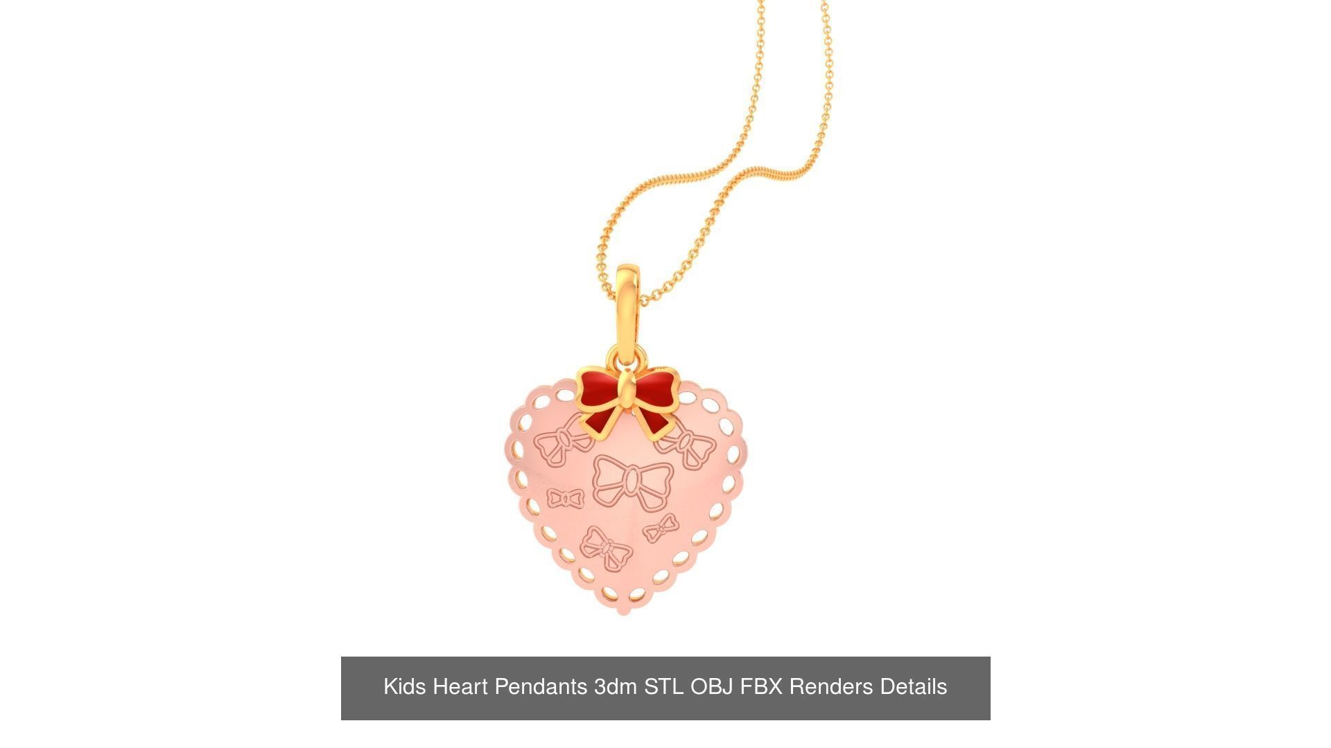 100 Kids Pendants 3dm STL OBJ FBX Renders Details Collection _71