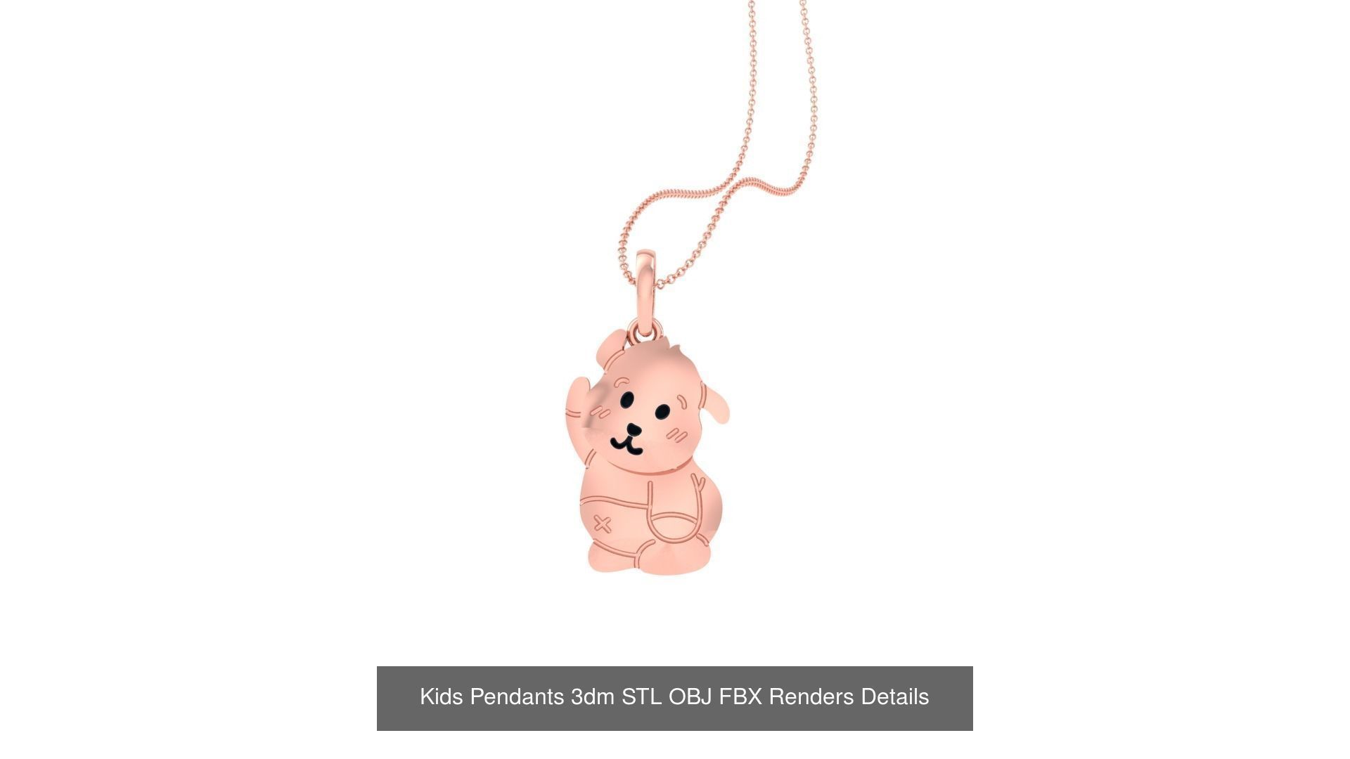 100 Kids Pendants 3dm STL OBJ FBX Renders Details Collection _24