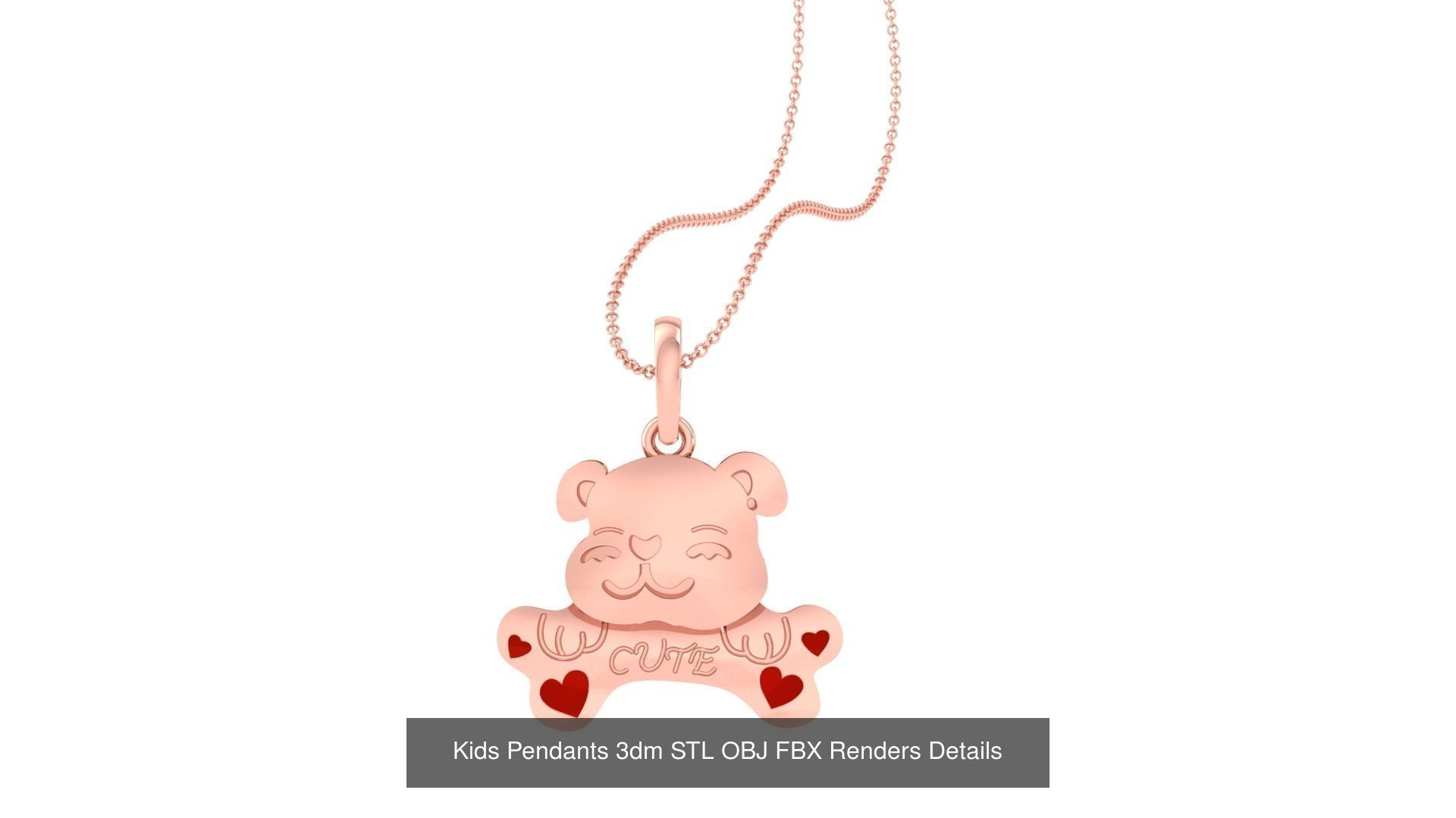 100 Kids Pendants 3dm STL OBJ FBX Renders Details Collection _23