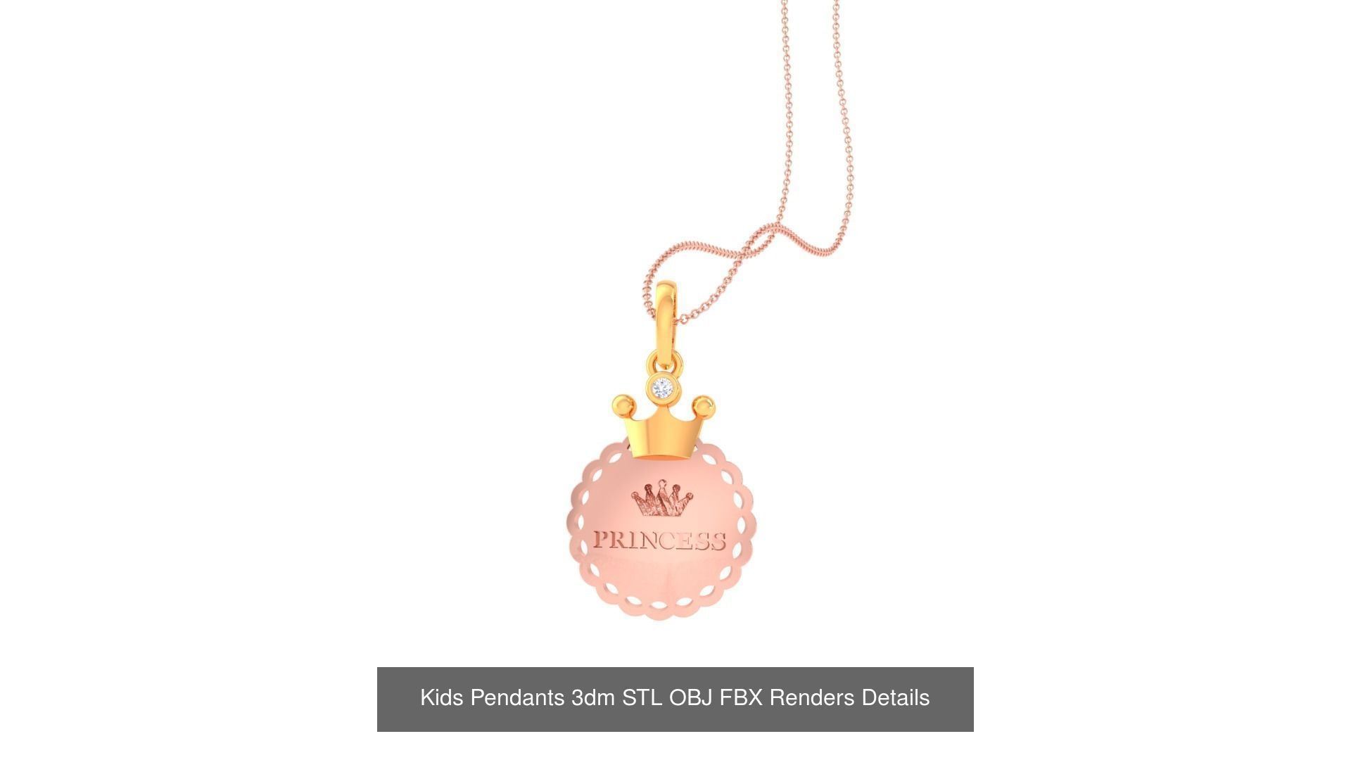 100 Kids Pendants 3dm STL OBJ FBX Renders Details Collection _69