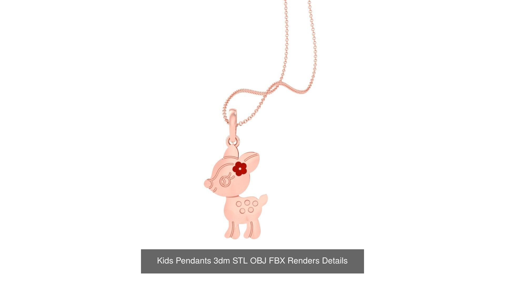 100 Kids Pendants 3dm STL OBJ FBX Renders Details Collection _89