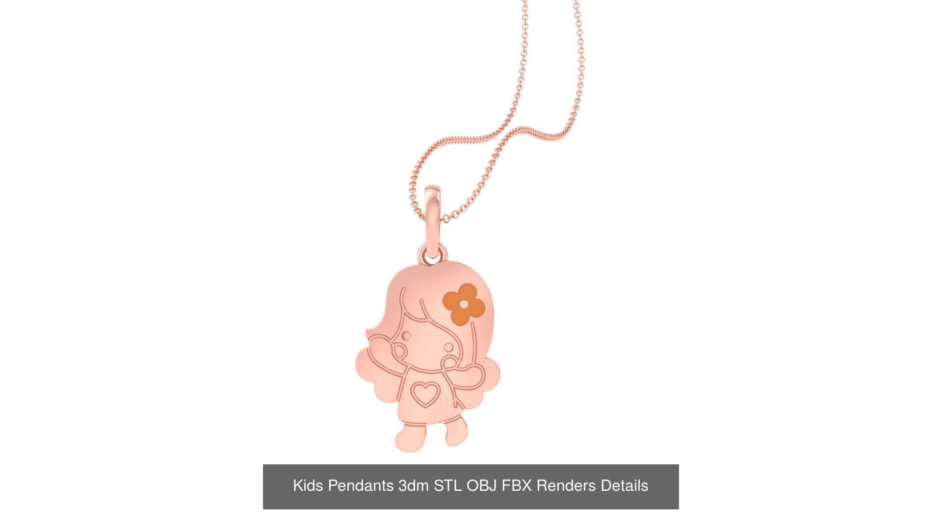 100 Kids Pendants 3dm STL OBJ FBX Renders Details Collection _40