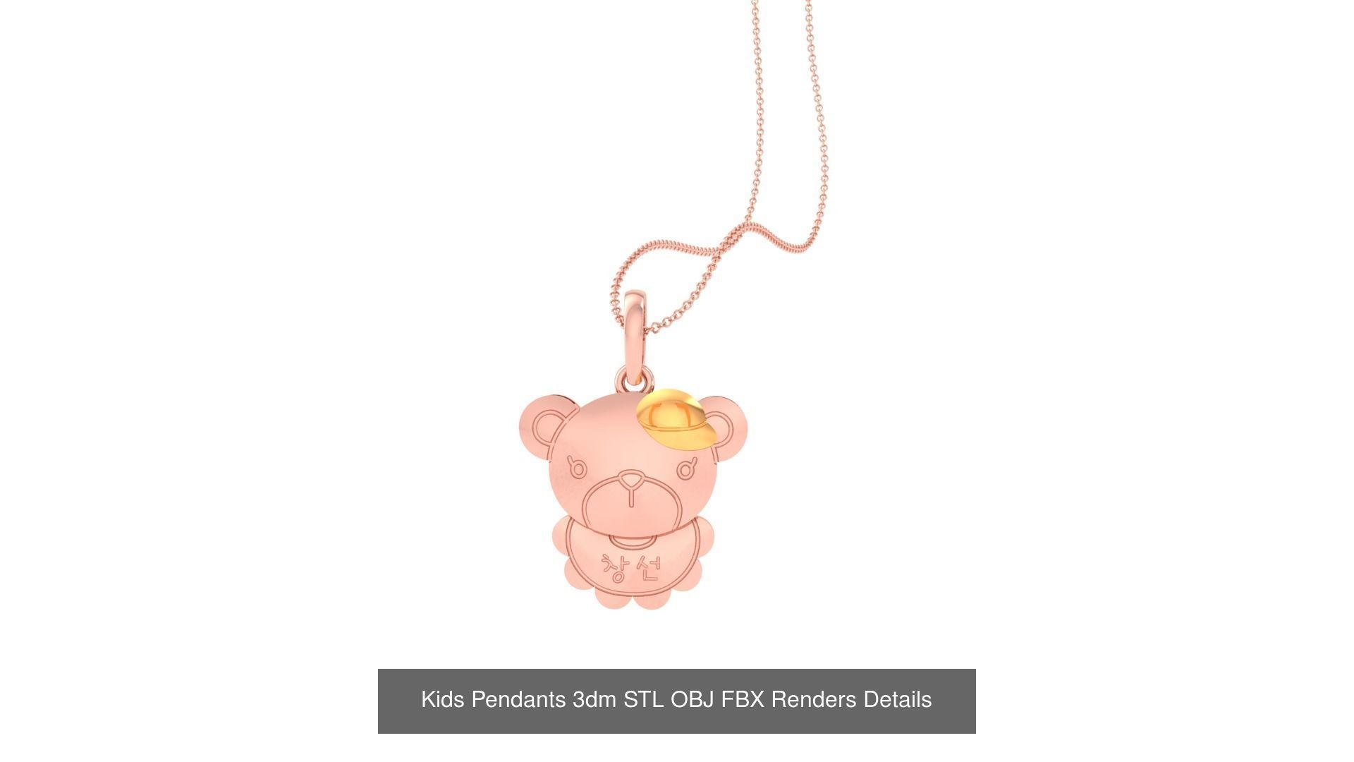 100 Kids Pendants 3dm STL OBJ FBX Renders Details Collection _83