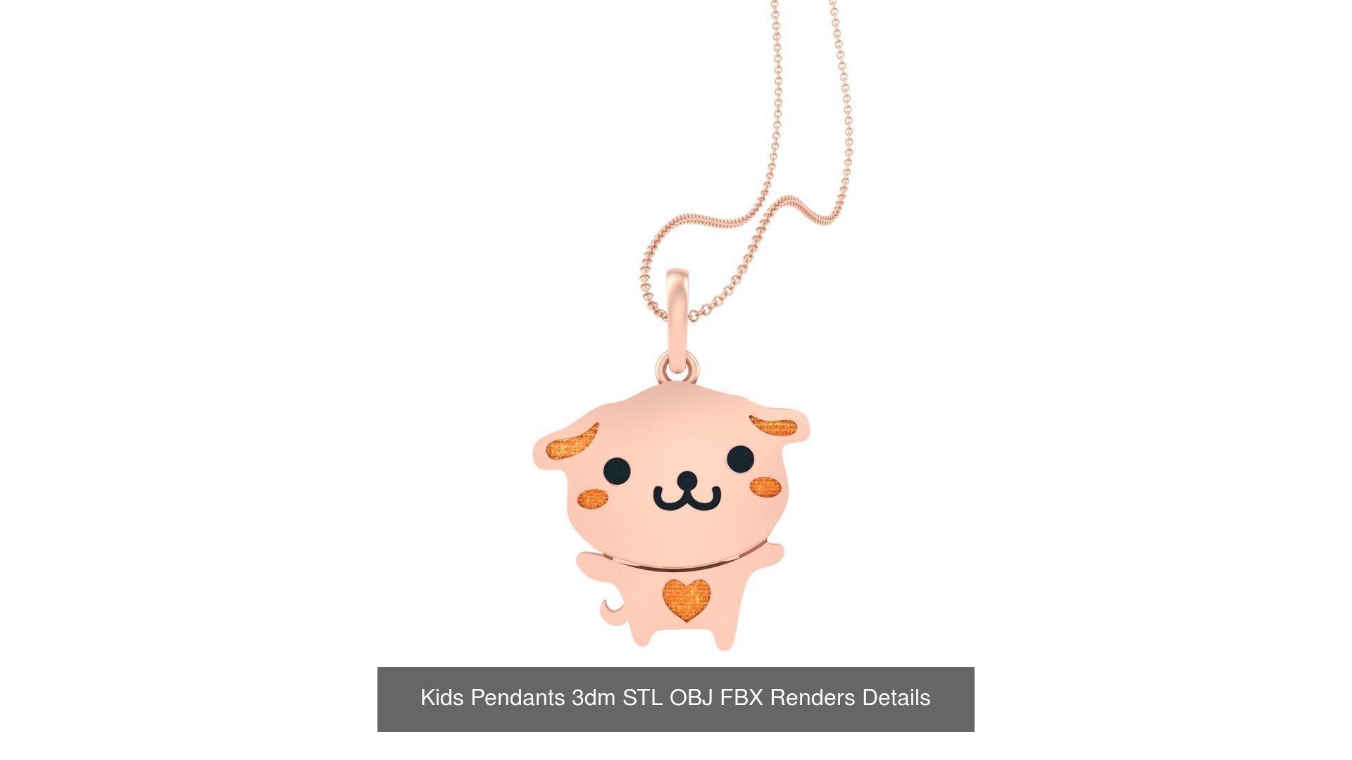 100 Kids Pendants 3dm STL OBJ FBX Renders Details Collection _17