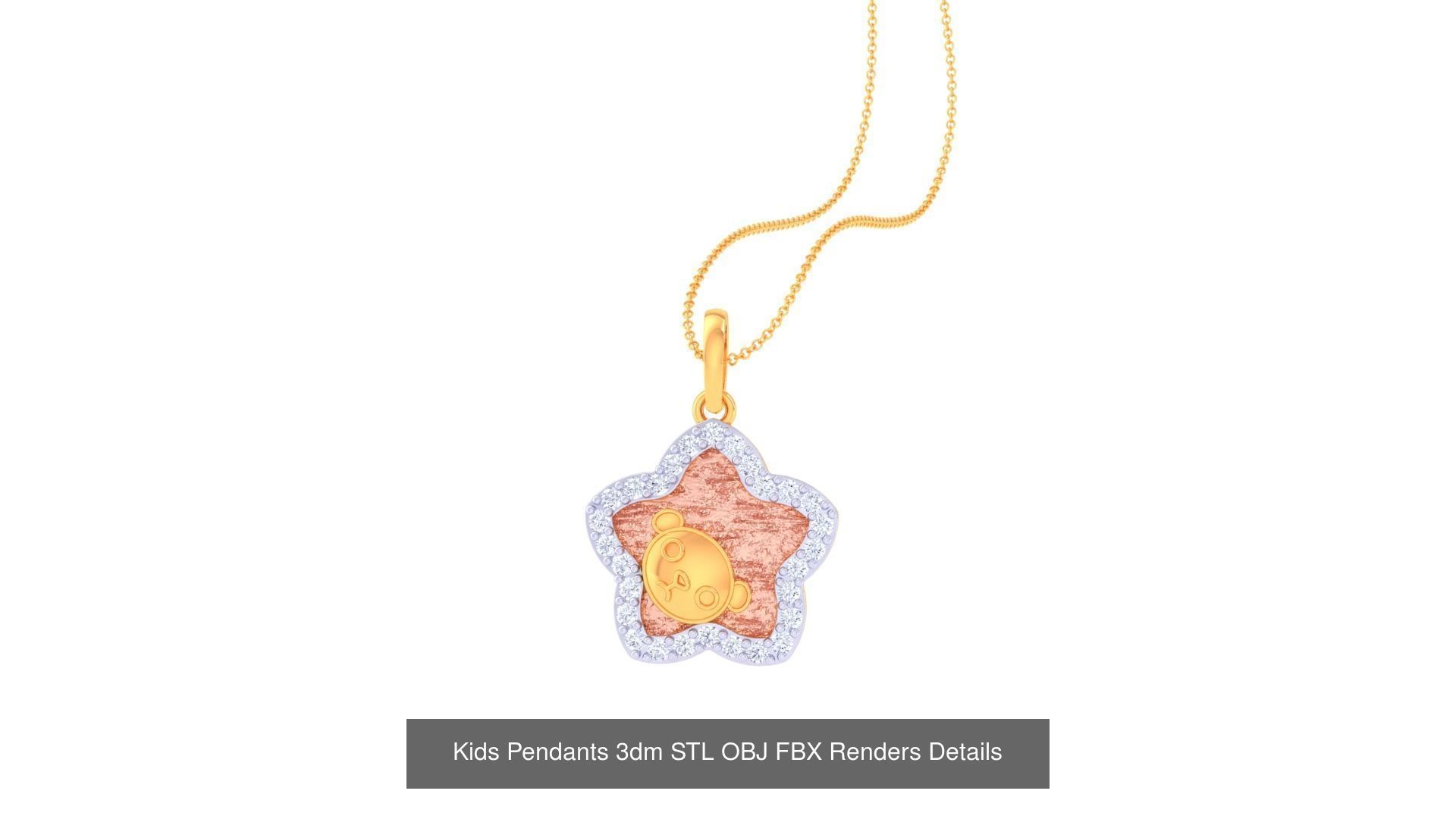 100 Kids Pendants 3dm STL OBJ FBX Renders Details Collection _84