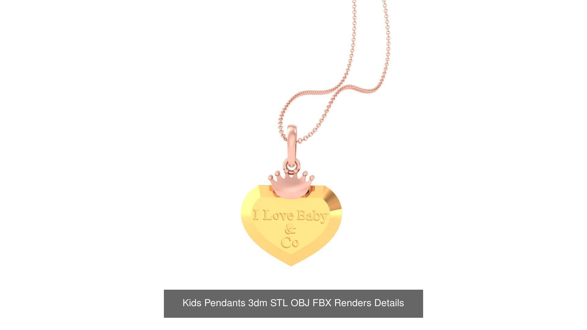 100 Kids Pendants 3dm STL OBJ FBX Renders Details Collection _77