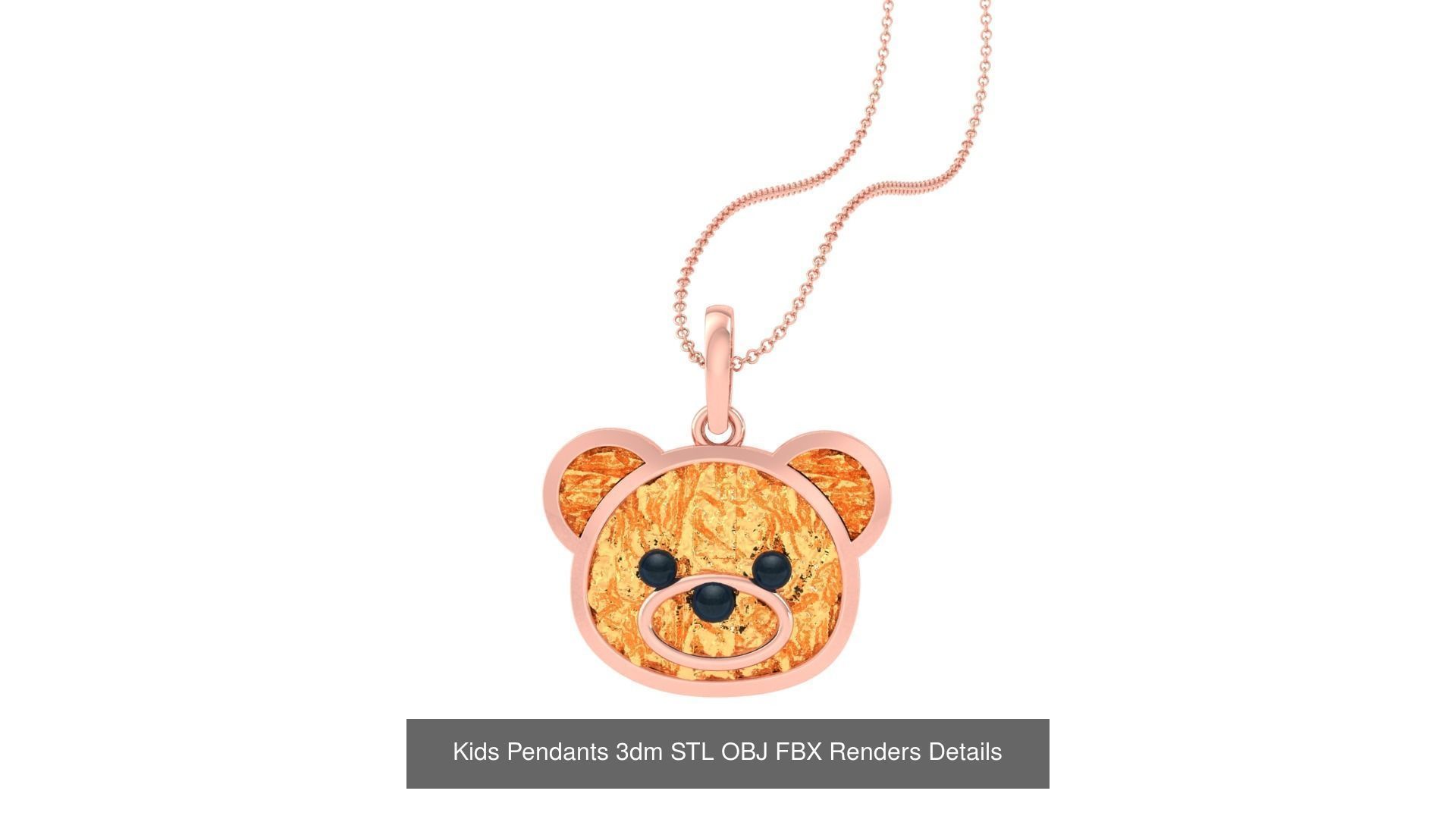 100 Kids Pendants 3dm STL OBJ FBX Renders Details Collection _67