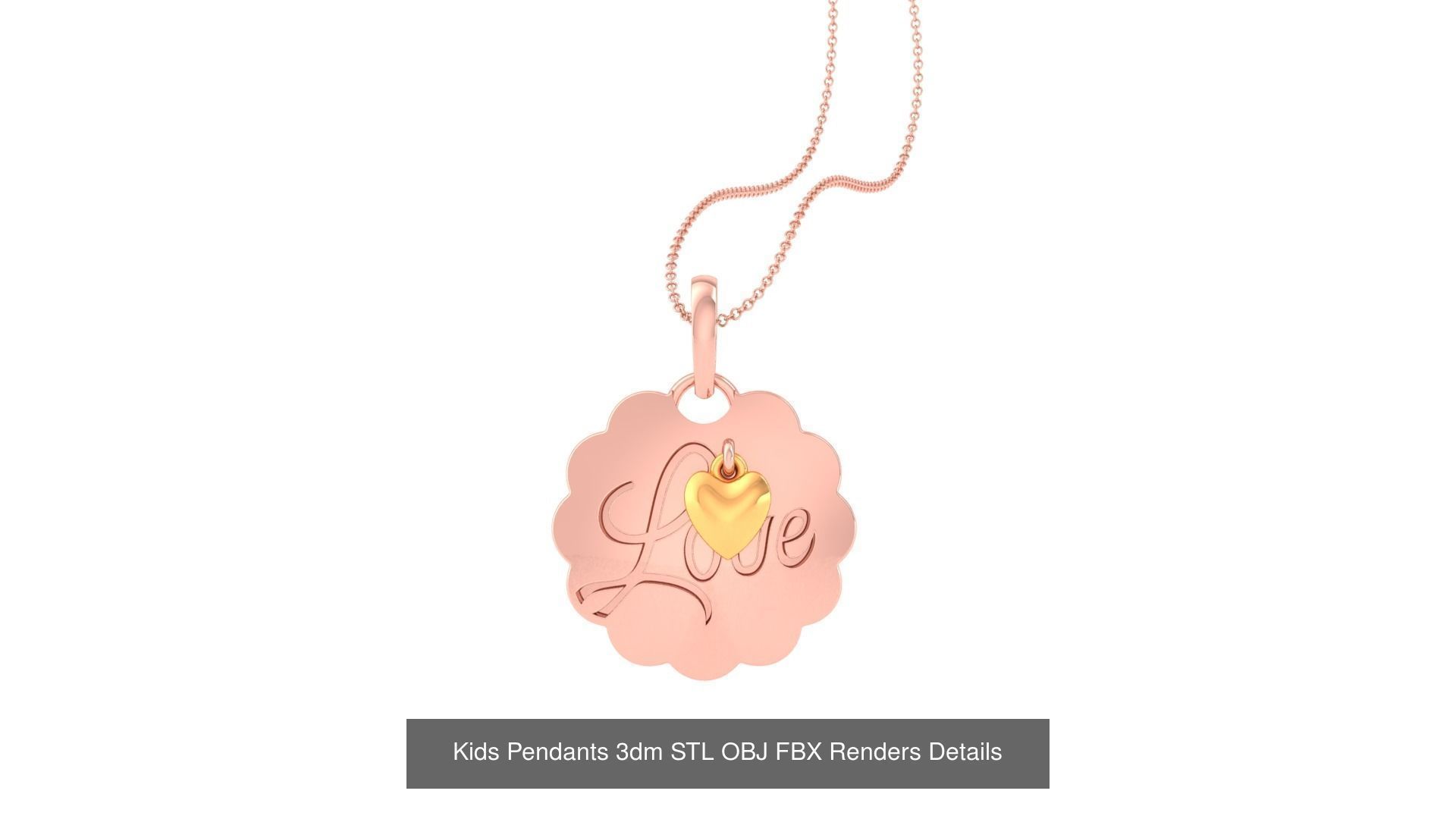100 Kids Pendants 3dm STL OBJ FBX Renders Details Collection _33