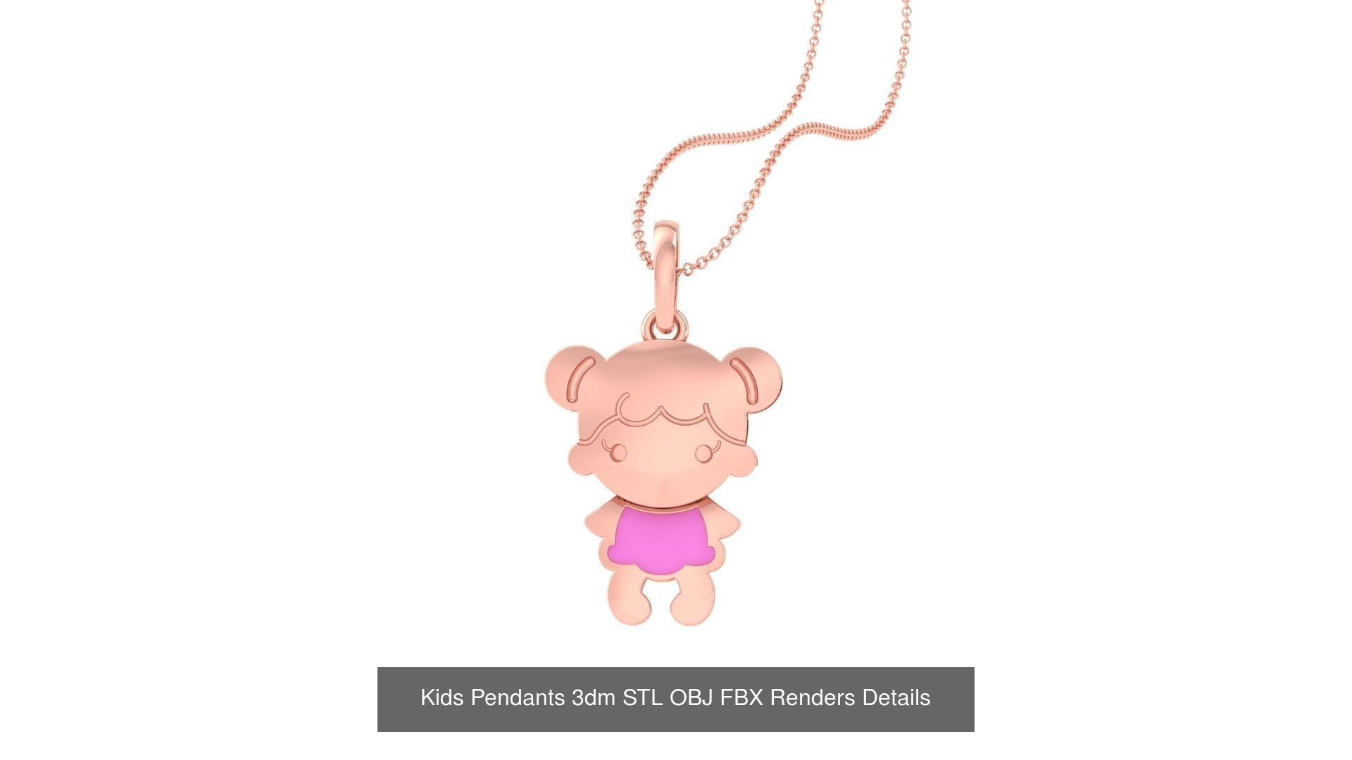 100 Kids Pendants 3dm STL OBJ FBX Renders Details Collection _42