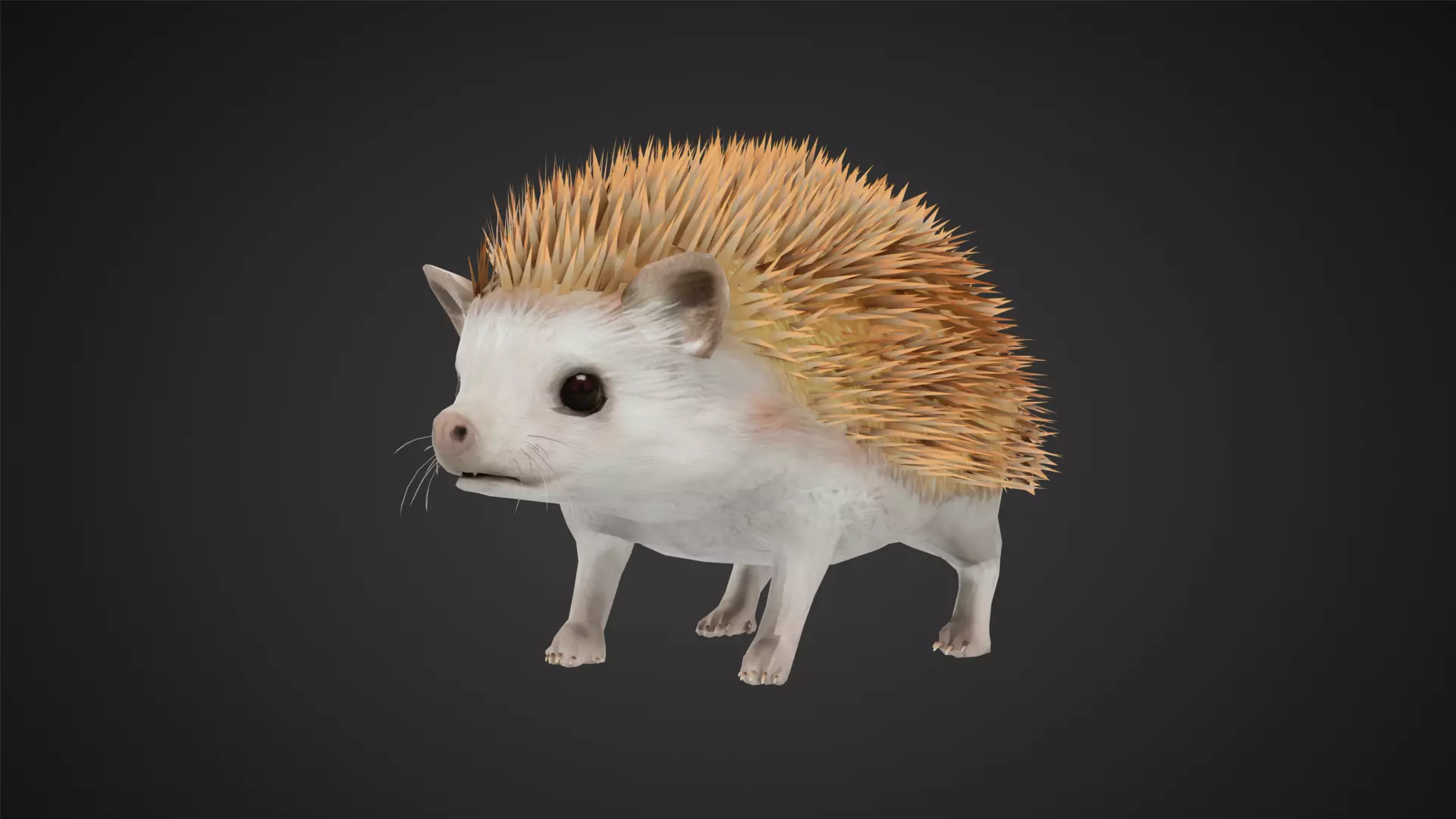 Hegdehog Stylized Yellow 3D Character Low-poly 3D model_0