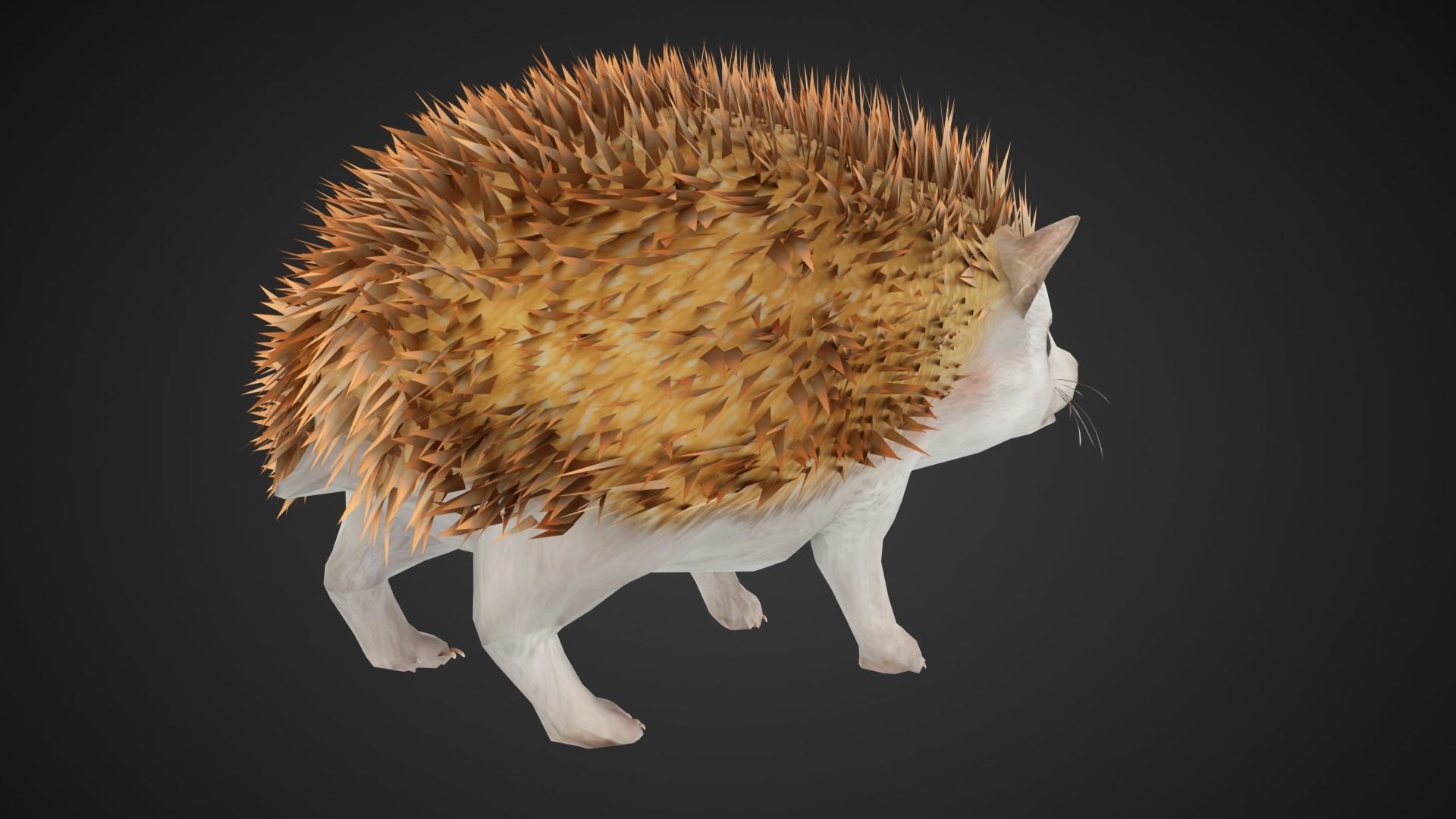 Hegdehog Stylized Yellow 3D Character Low-poly 3D model_5