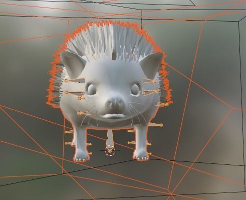 Hegdehog Stylized Yellow 3D Character Low-poly 3D model_21