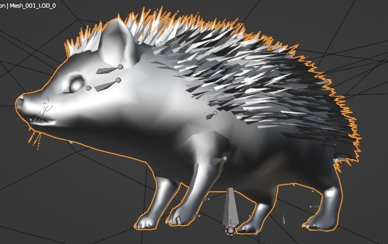 Hegdehog Stylized Yellow 3D Character Low-poly 3D model_14