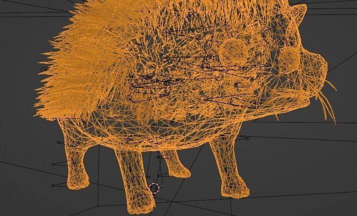 Hegdehog Stylized Yellow 3D Character Low-poly 3D model_25