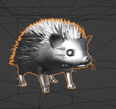 Hegdehog Stylized Yellow 3D Character Low-poly 3D model_13