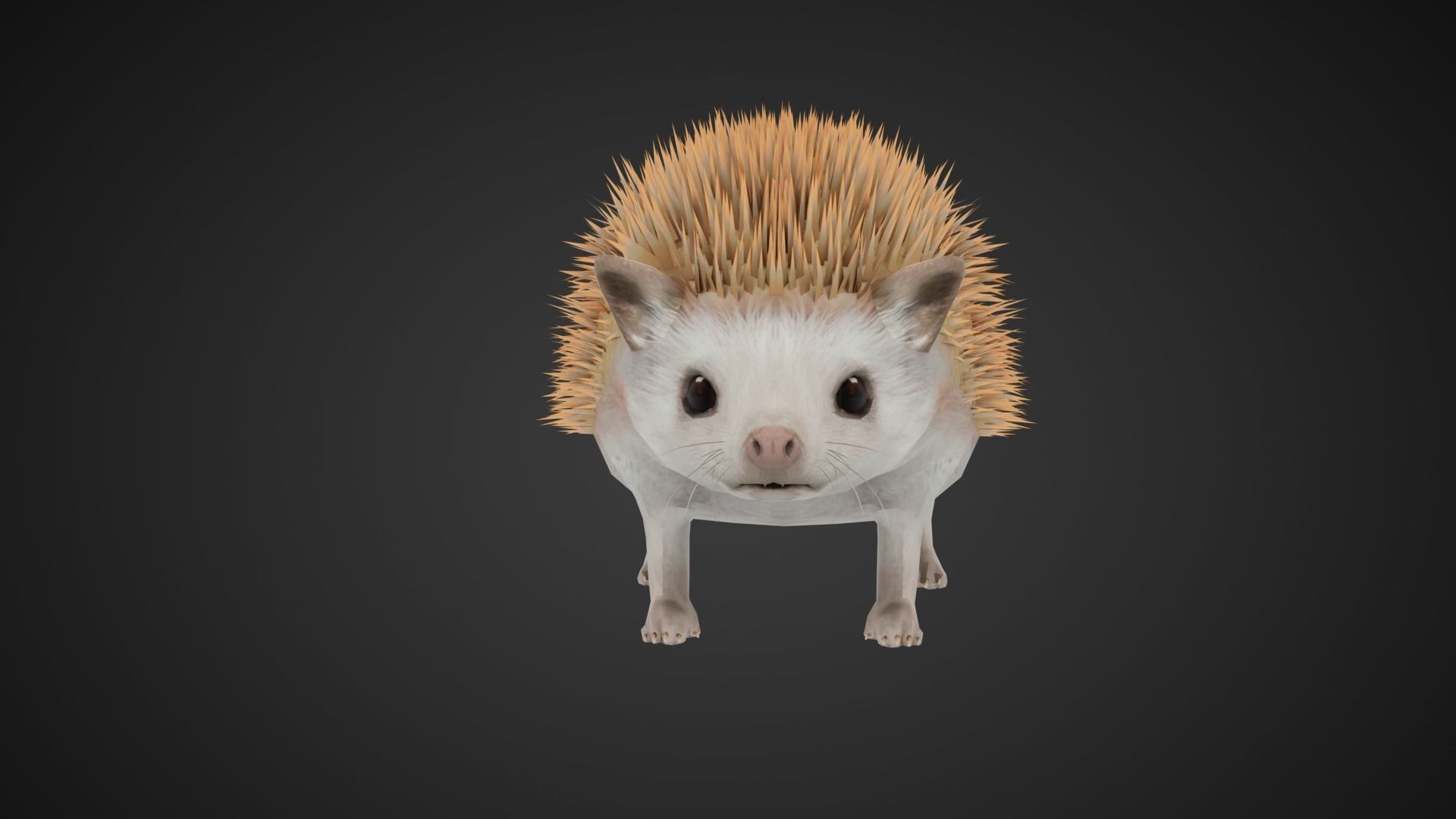 Hegdehog Stylized Yellow 3D Character Low-poly 3D model_2