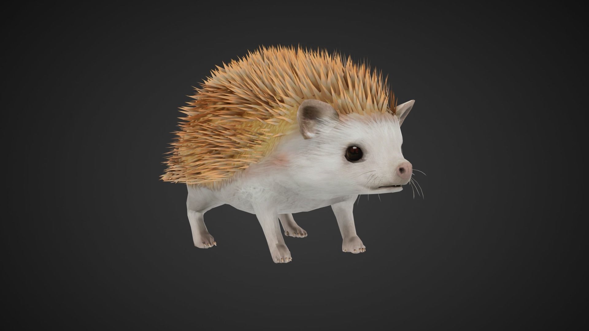 Hegdehog Stylized Yellow 3D Character Low-poly 3D model_1