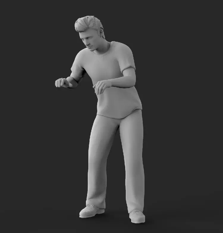 Hombre abriendo baul de camioneta 3D print model