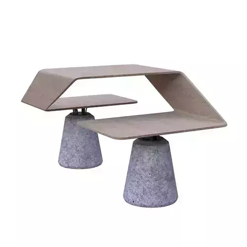 Beramberi coffee table made of concrete and wood