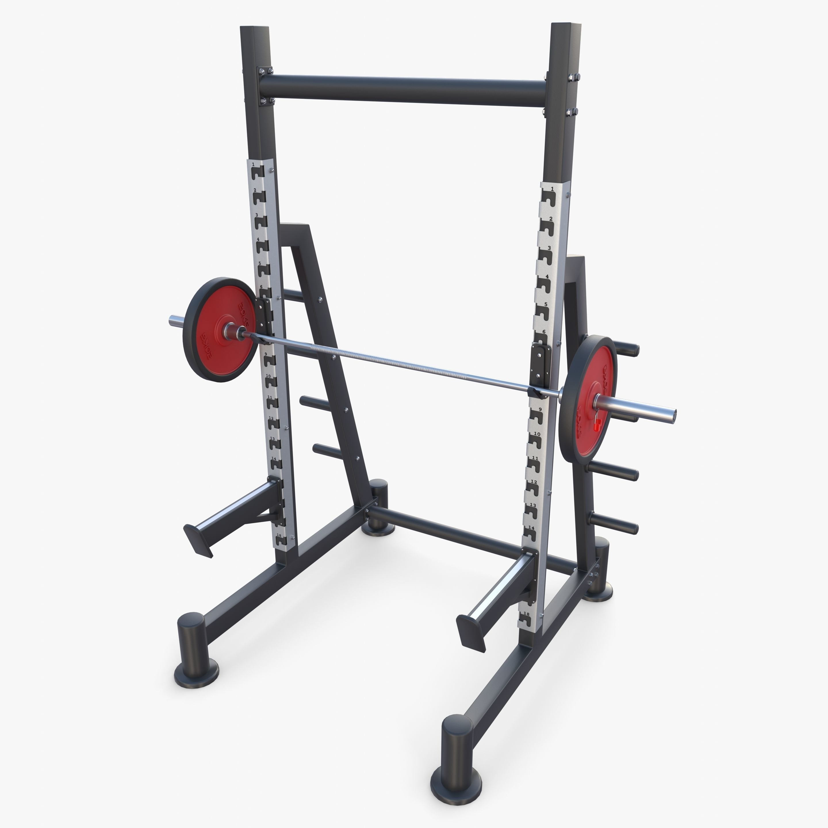 Squat rack 3D model_8