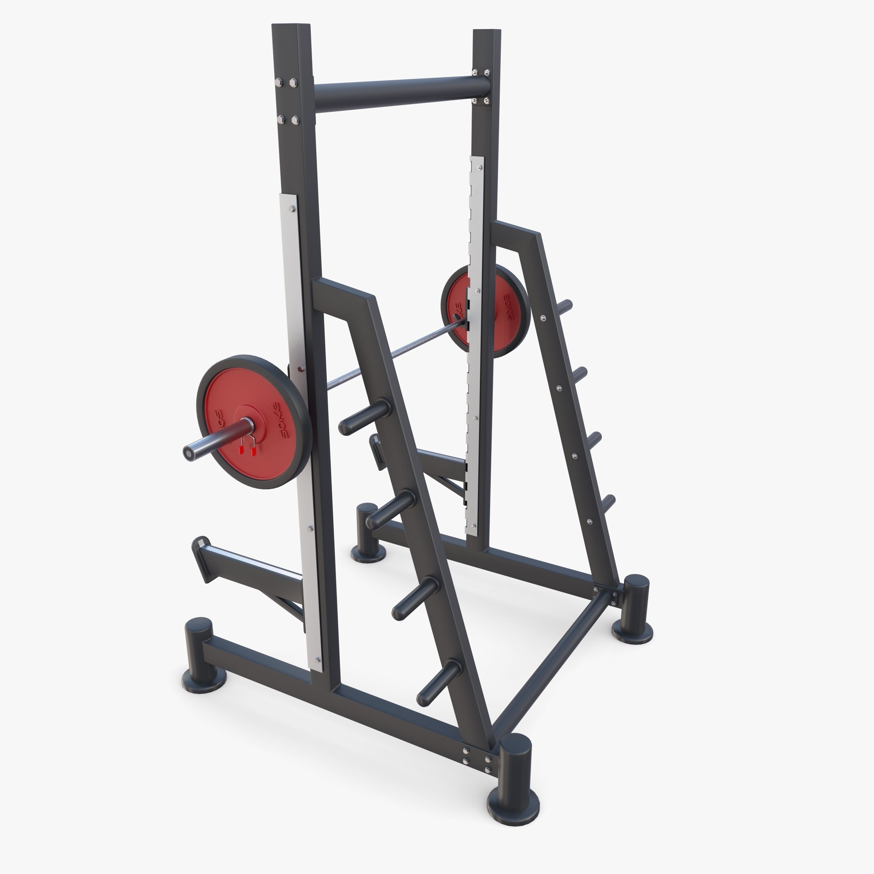 Squat rack 3D model_2