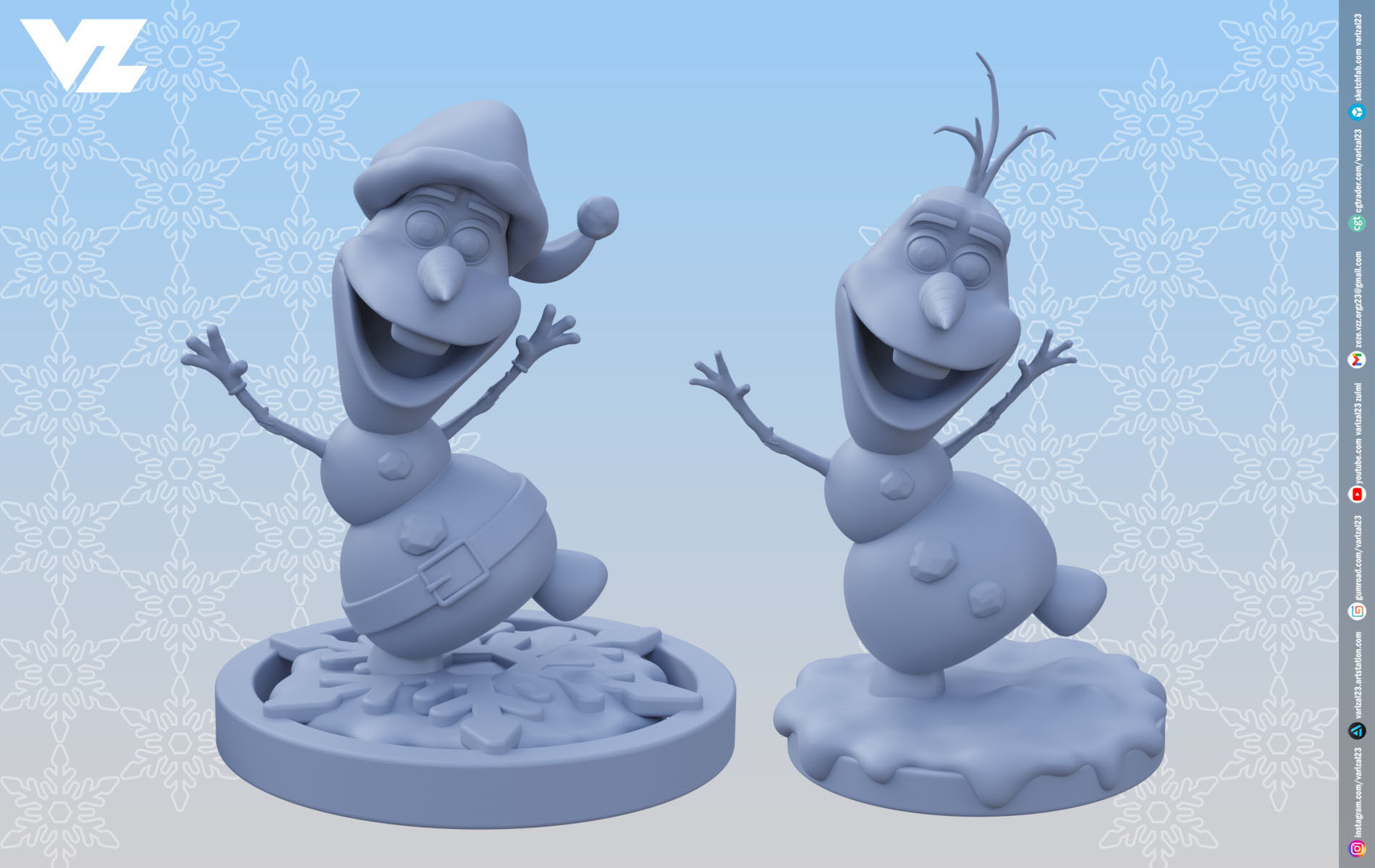 Olaf - Frozen Files 2in1  3D print model_1