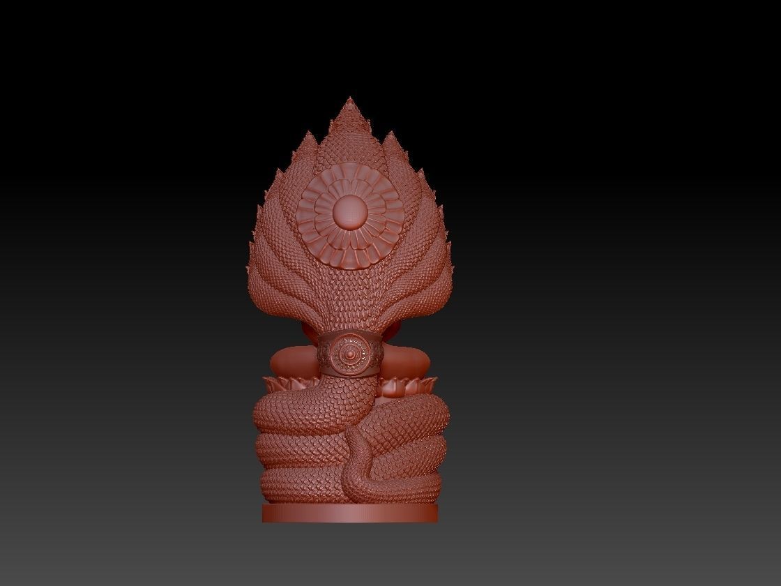 buddha with 9 heads dragons 3D print model_3