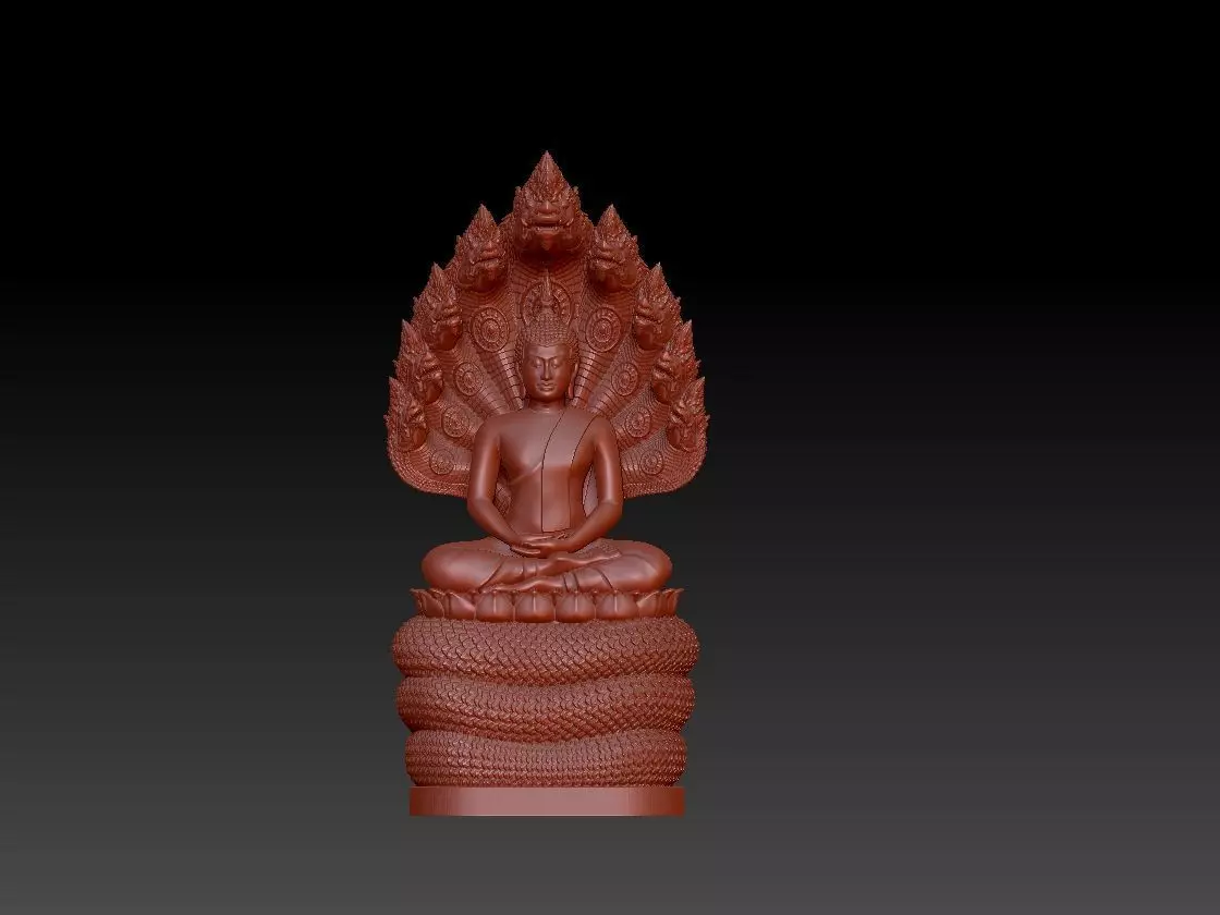 buddha with 9 heads dragons 3D print model_0