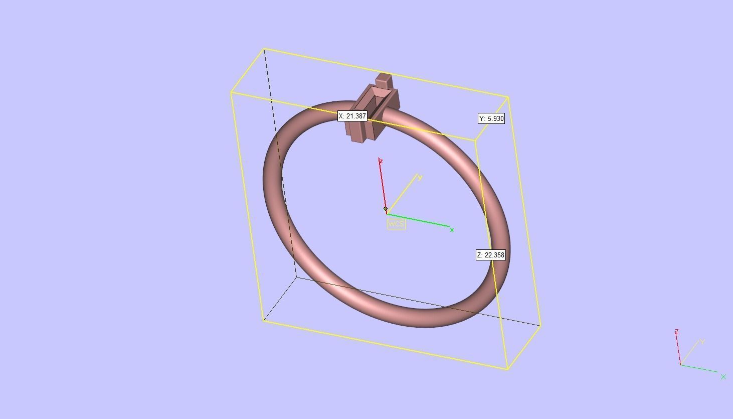 Tiny Baguette Dimond Ring 3D print model_13