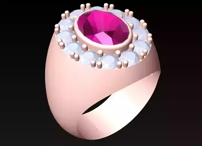 Oval stone ring - Mens Rings - N3610