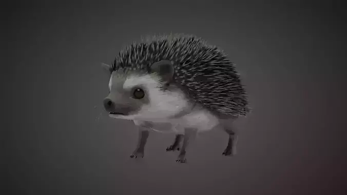 Hedgehog Stylized Brown 3D Character Low-poly 3D model