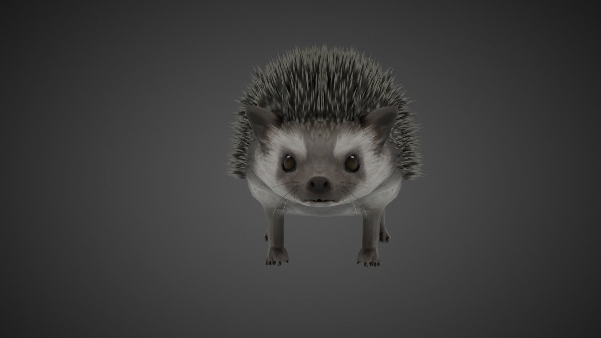 Hedgehog Stylized Brown 3D Character Low-poly 3D model_1