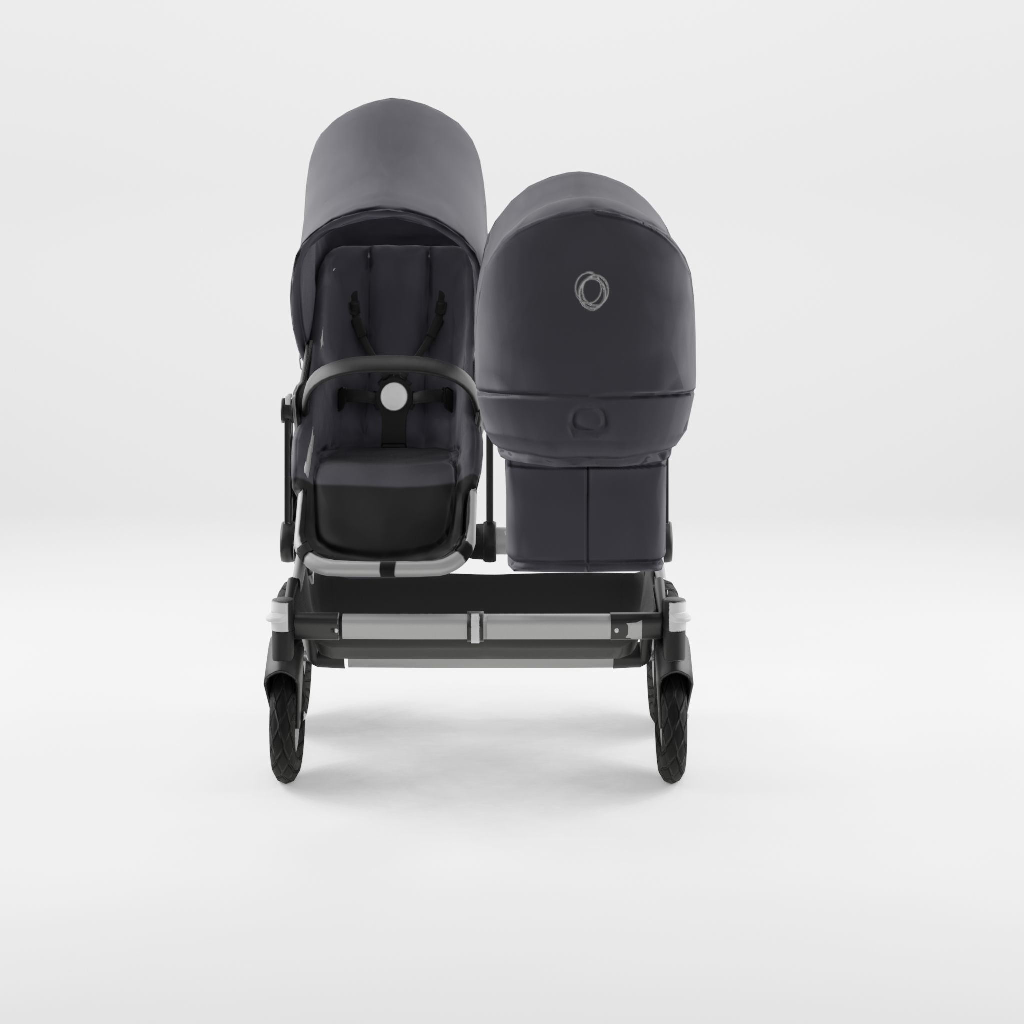 3D Model of  Prams and Strollers - Bugaboo Donkey2 Duo Low-poly 3D model_3