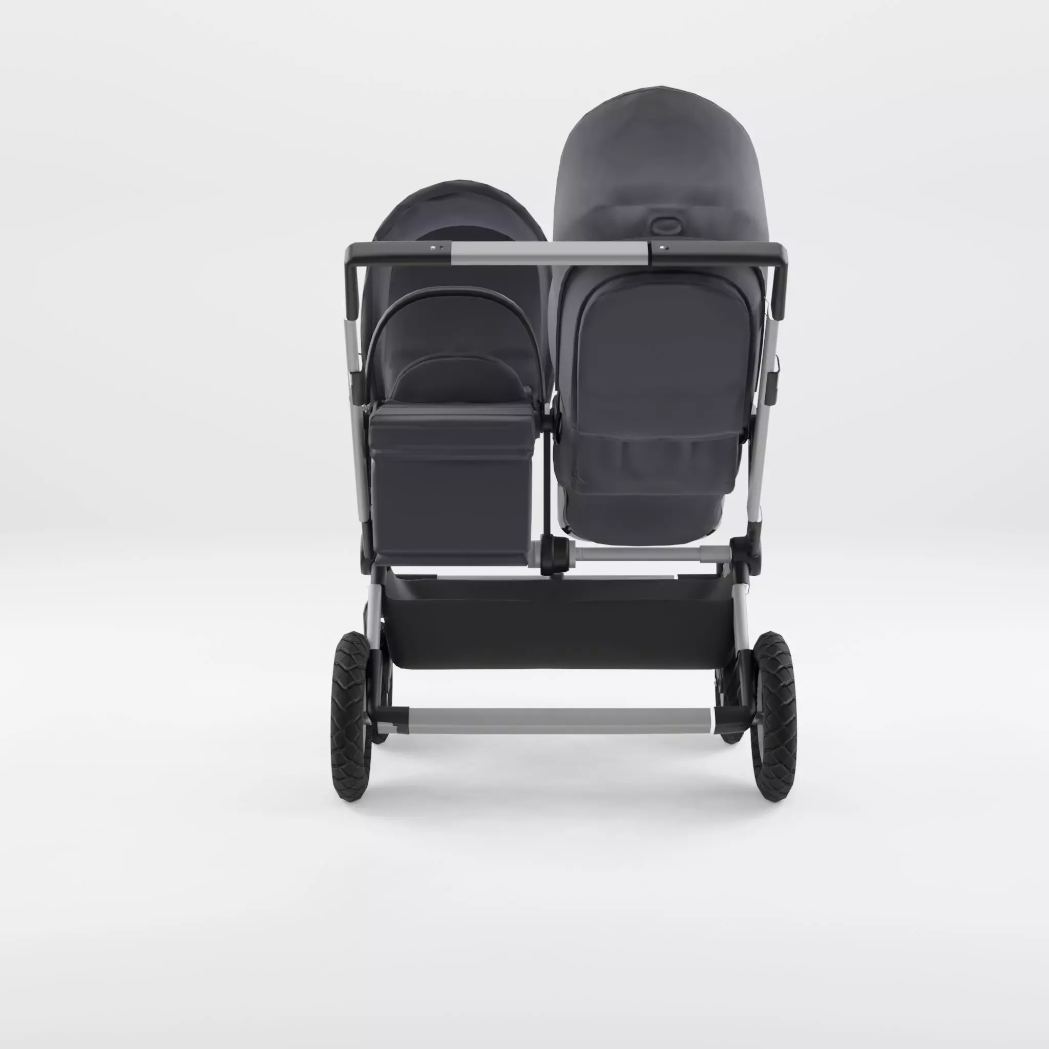 3D Model of  Prams and Strollers - Bugaboo Donkey2 Duo Low-poly 3D model_0