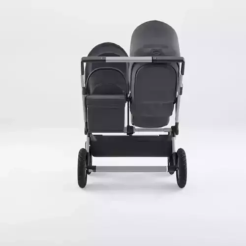 3D Model of  Prams and Strollers - Bugaboo Donkey2 Duo Low-poly 3D model