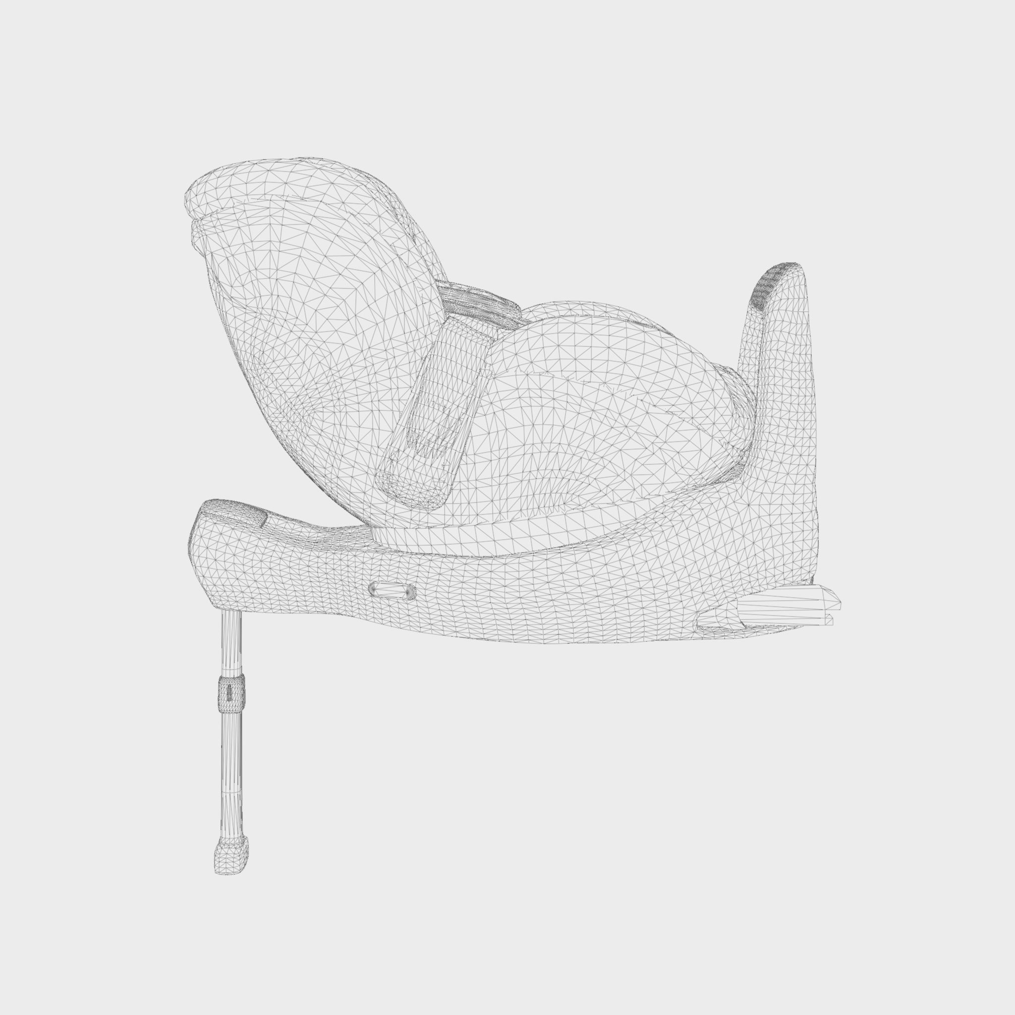 3D Model of Prams and Strollers - BRITAX SWINGFIX M Low-poly 3D model_6