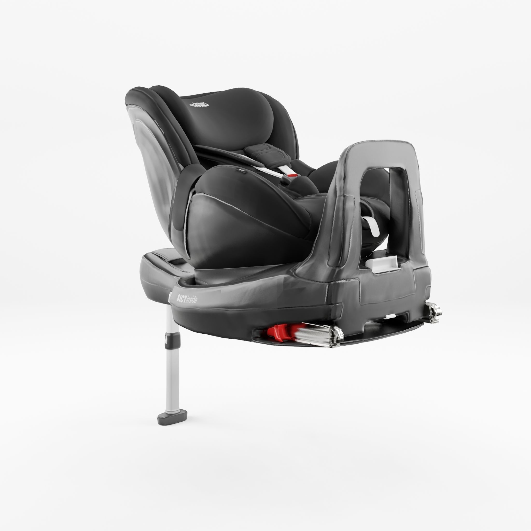 3D Model of Prams and Strollers - BRITAX SWINGFIX M Low-poly 3D model_1