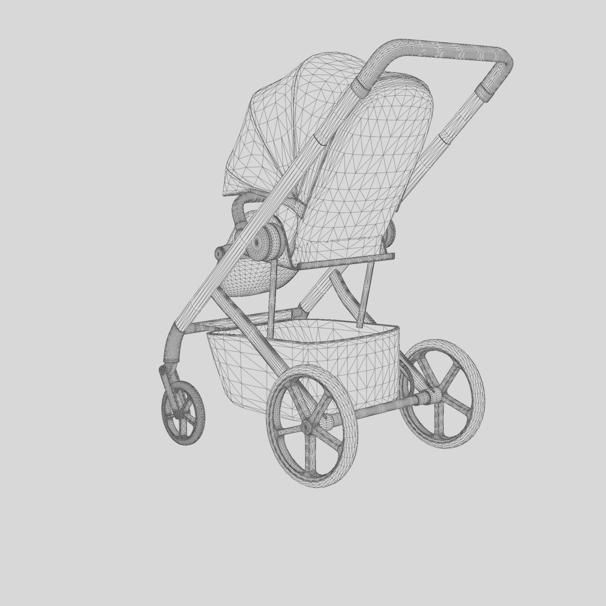 3D Model of  Prams and Strollers - Cybex Balios S Low-poly 3D model_5