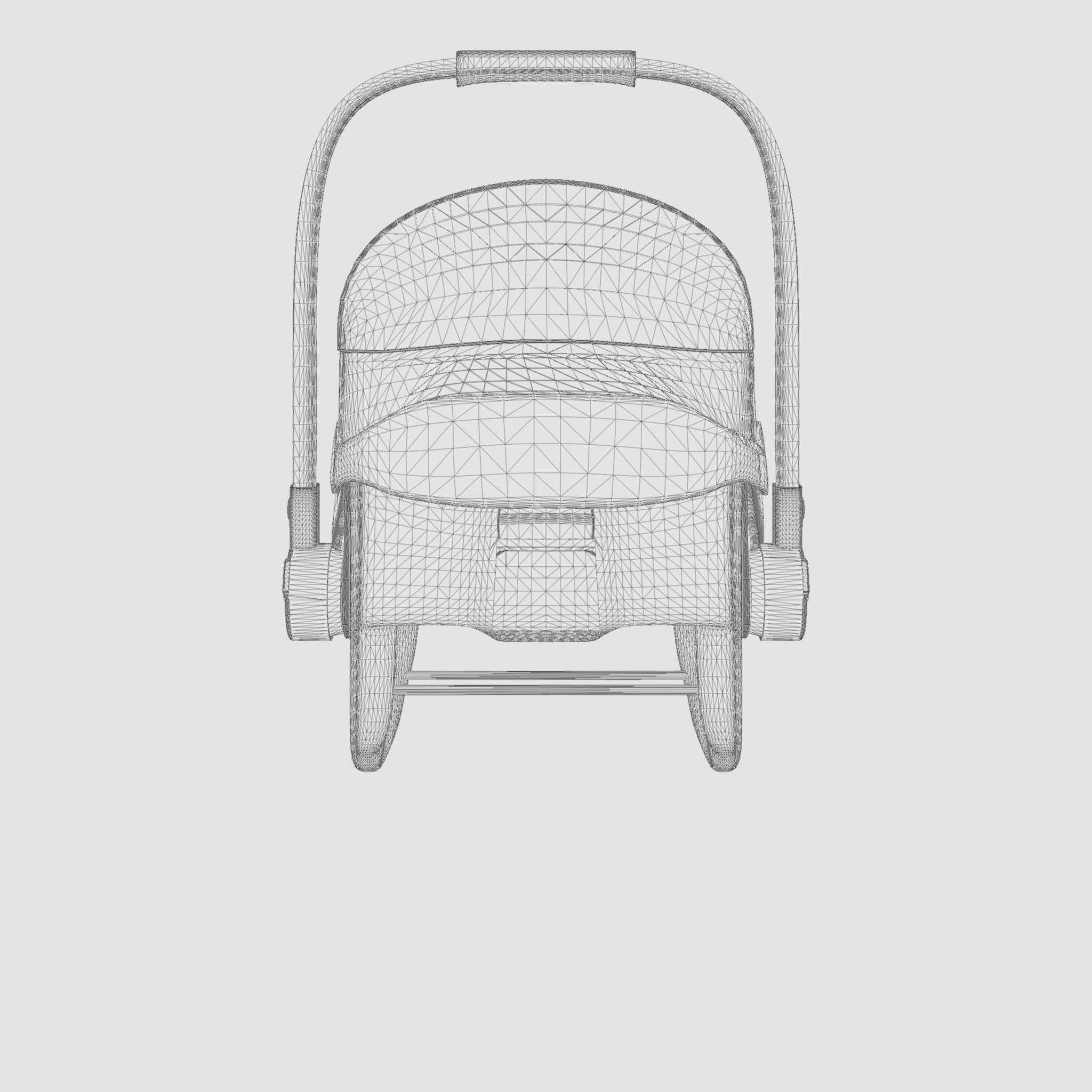 3D Model of Prams and Strollers - Bugaboo Baby Protection Turtle Low-poly 3D model_7