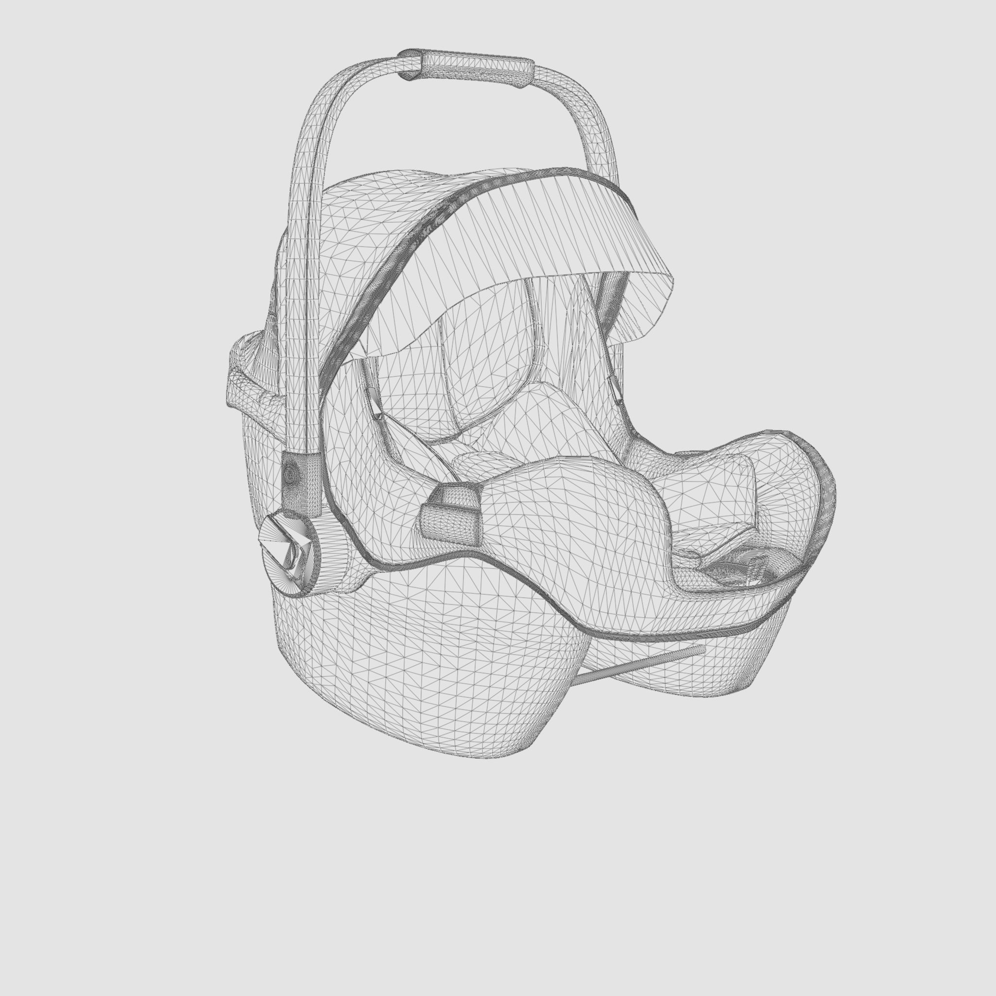 3D Model of Prams and Strollers - Bugaboo Baby Protection Turtle Low-poly 3D model_5