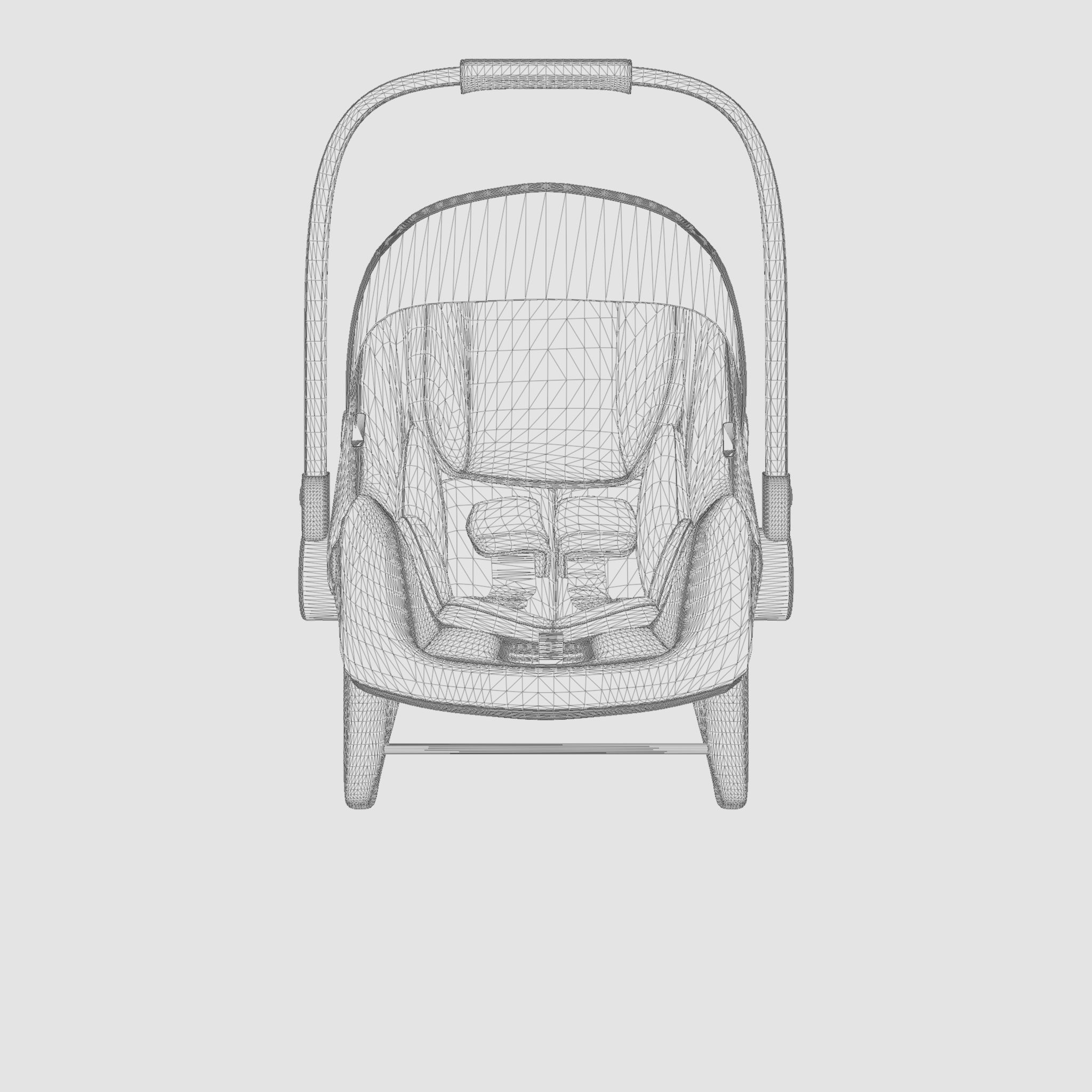 3D Model of Prams and Strollers - Bugaboo Baby Protection Turtle Low-poly 3D model_4