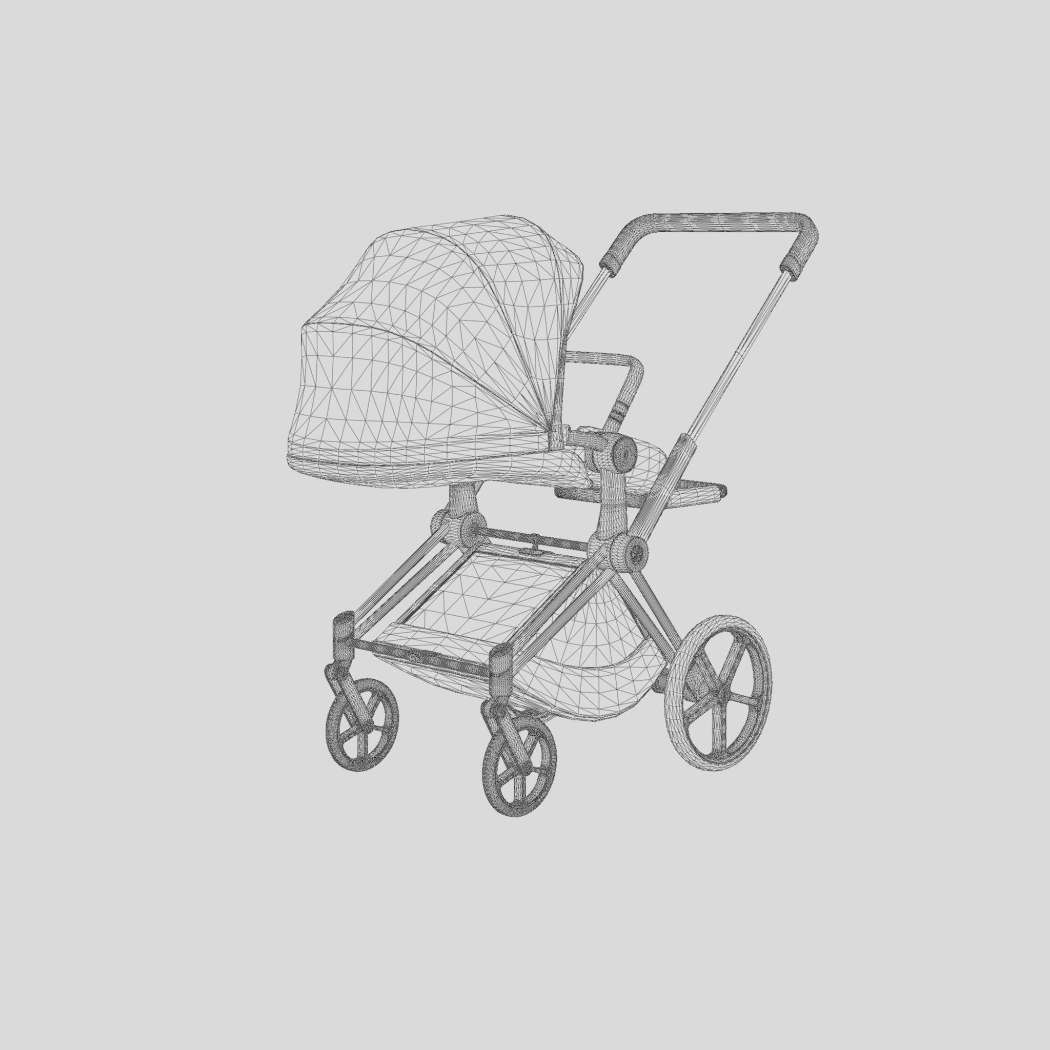 3D Model of  Prams and Strollers - Cybex Priam 2019 Low-poly 3D model_7