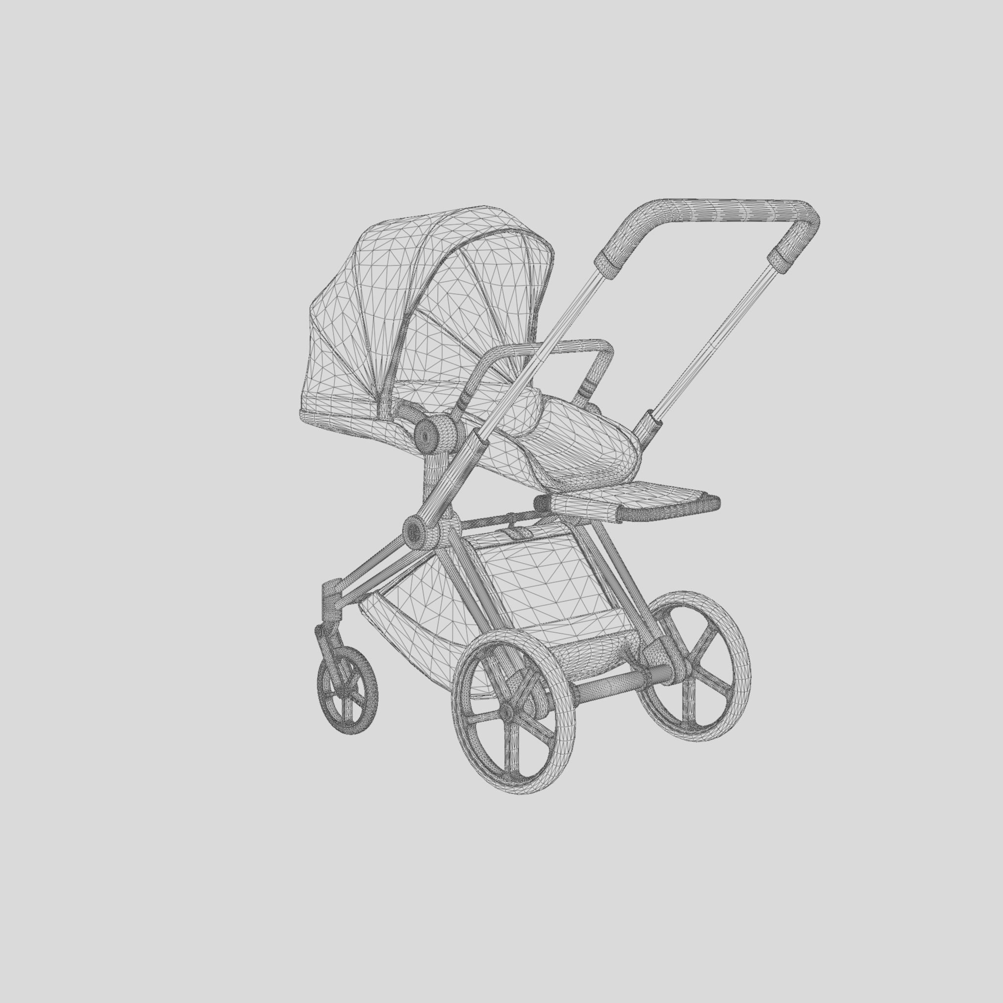 3D Model of  Prams and Strollers - Cybex Priam 2019 Low-poly 3D model_6