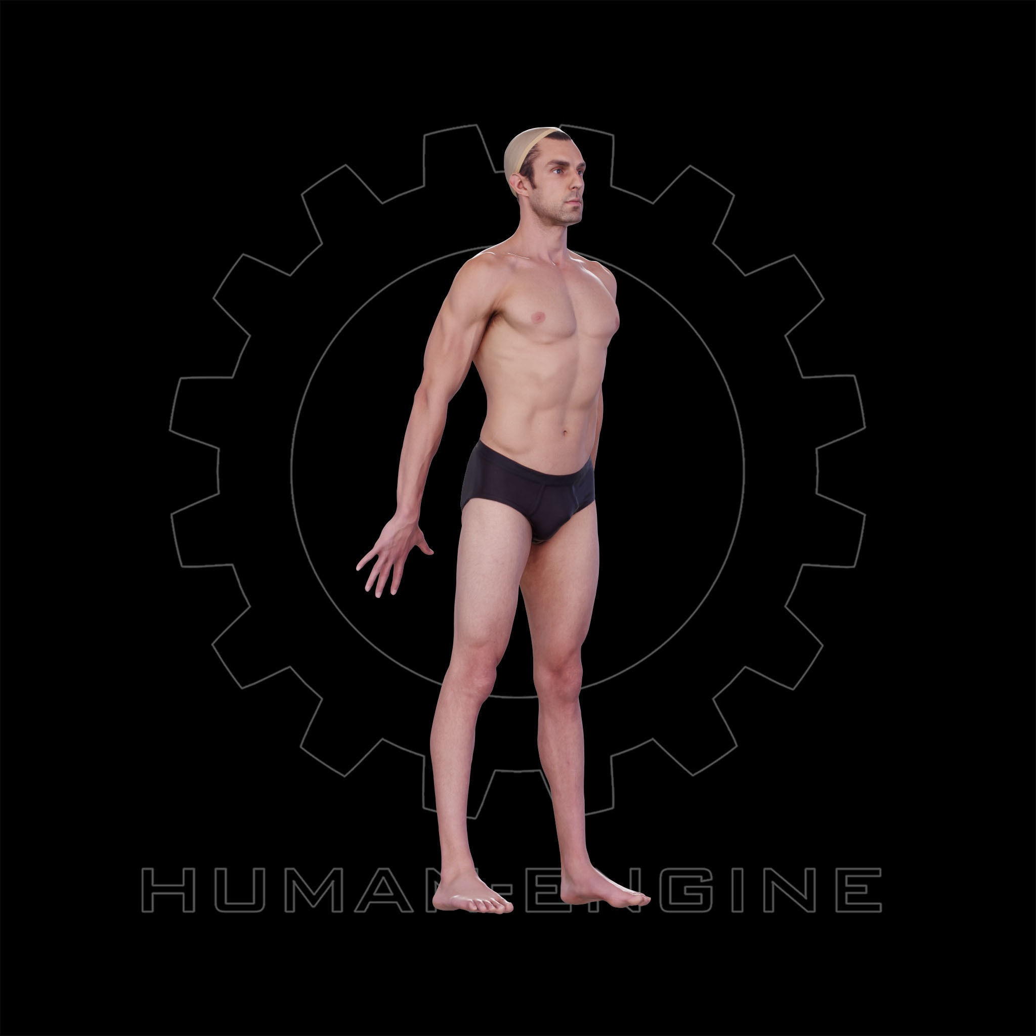 Male Scan - Dan 033 Standing pose  3D model_4