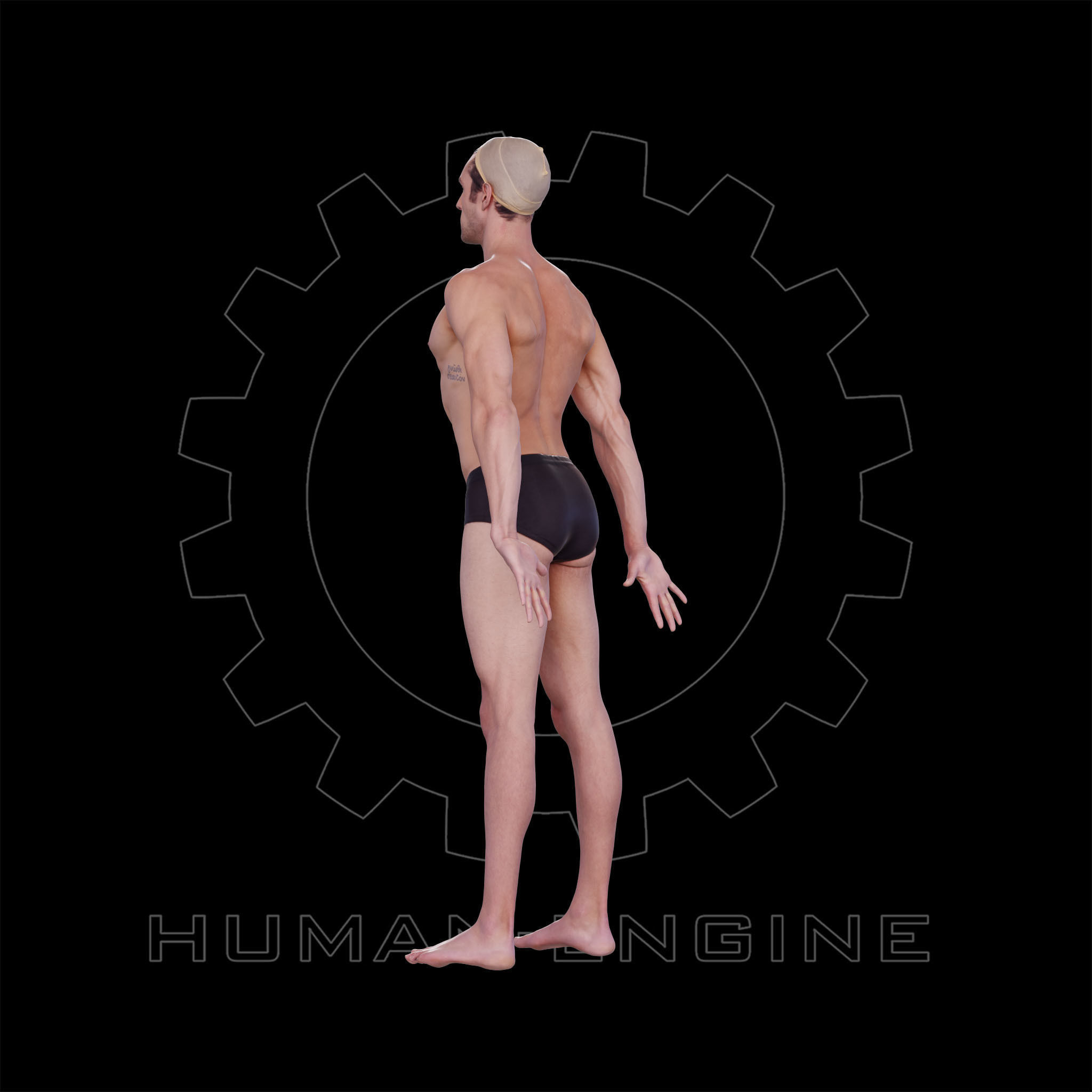 Male Scan - Dan 033 Standing pose  3D model_12