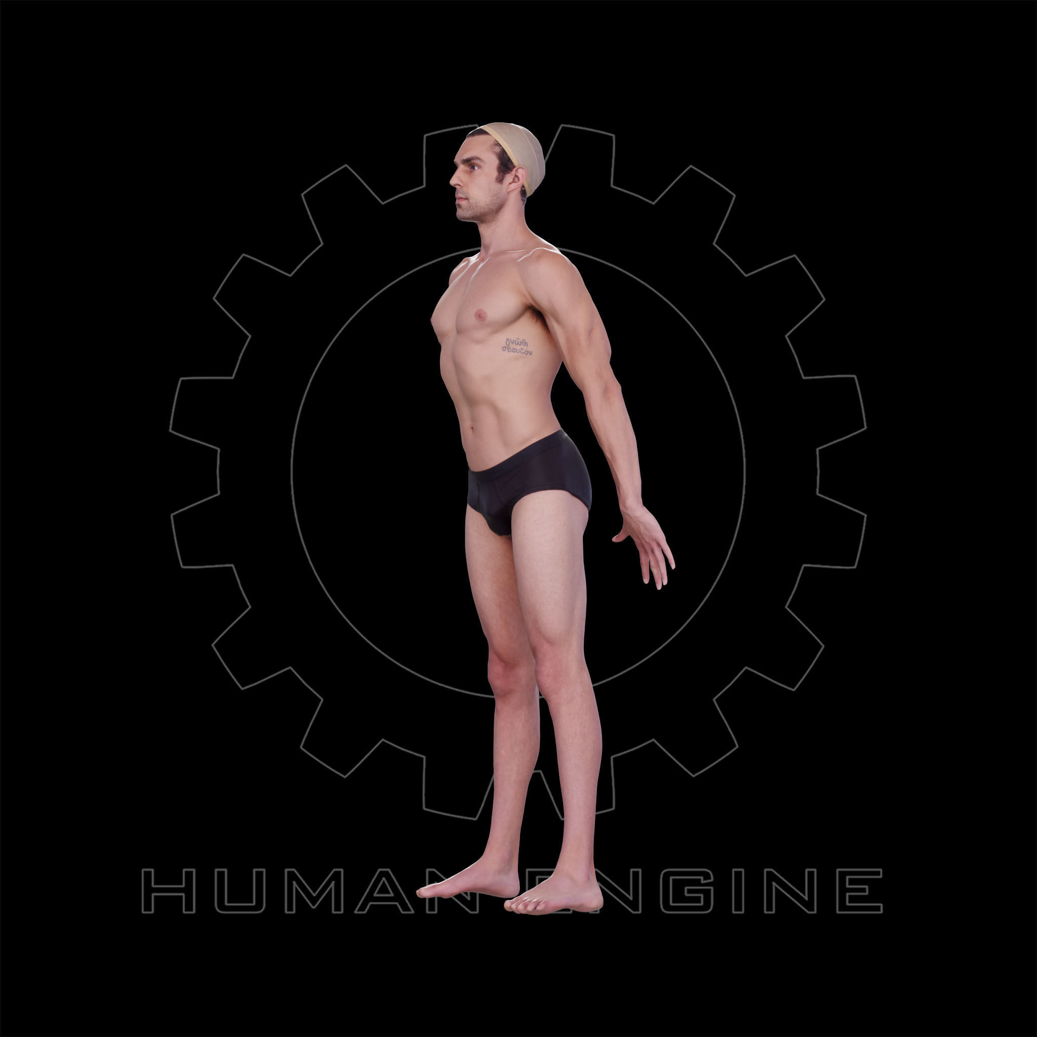 Male Scan - Dan 033 Standing pose  3D model_16