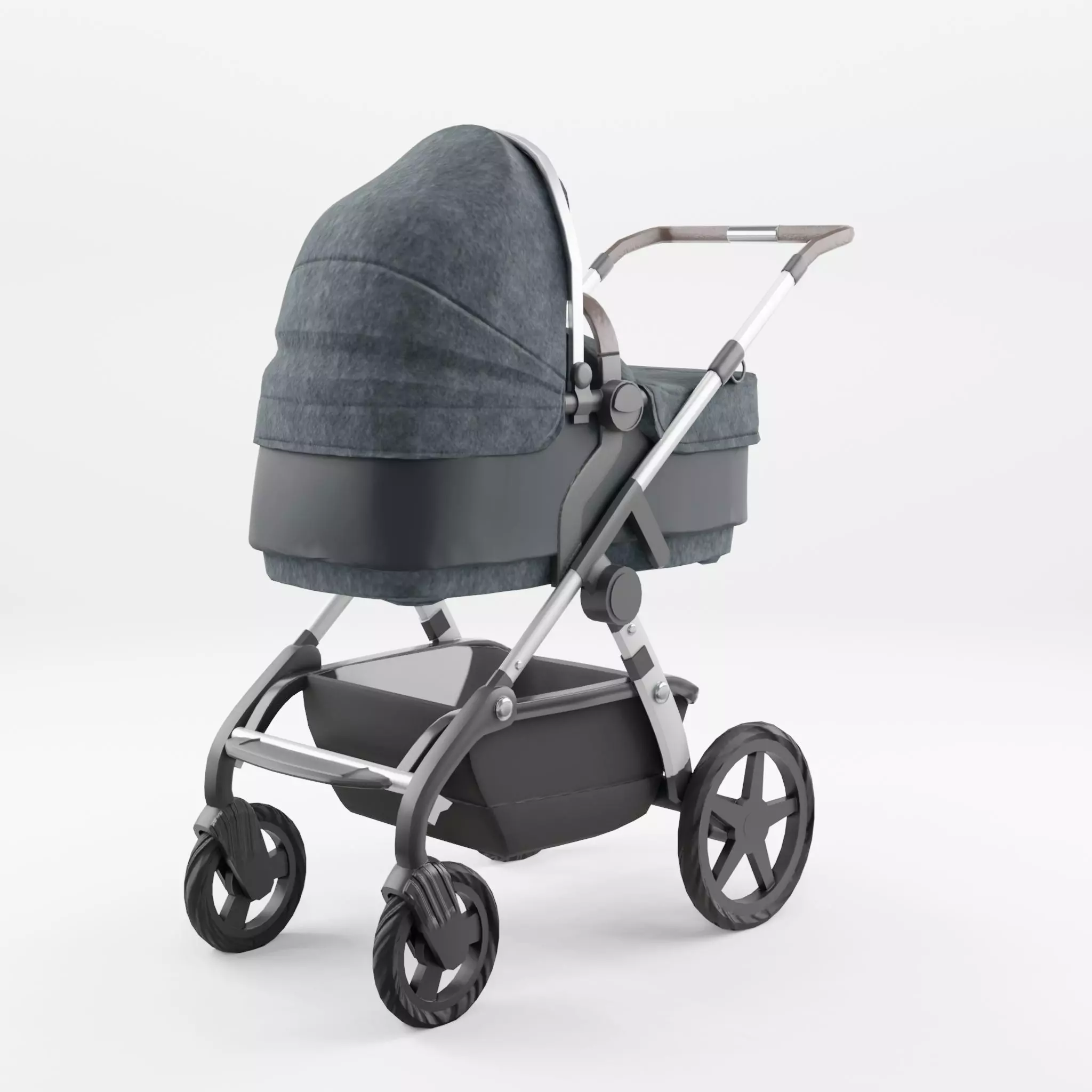 3D Model of  Prams and Strollers - Silver Cross Wave Slate 2020 Low-poly 3D model_0