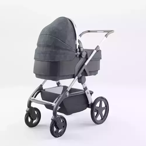3D Model of  Prams and Strollers - Silver Cross Wave Slate 2020 Low-poly 3D model