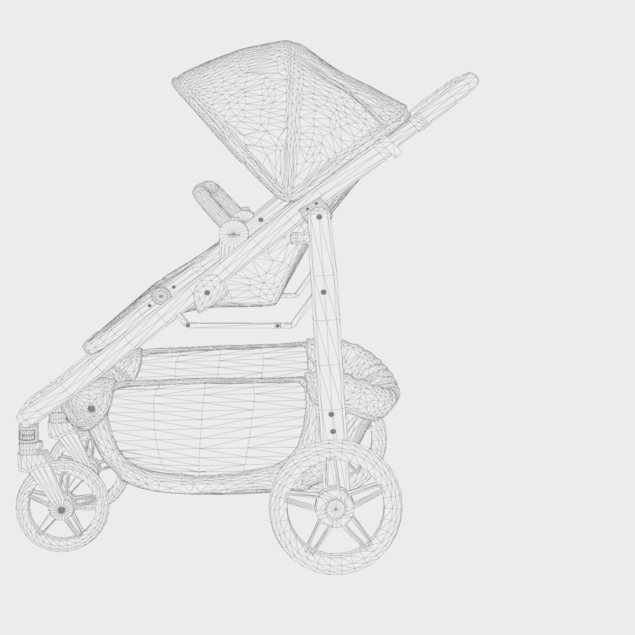 3D Model of  Prams and Strollers - Uppababy Cruz 2018 Jake Low-poly 3D model_6
