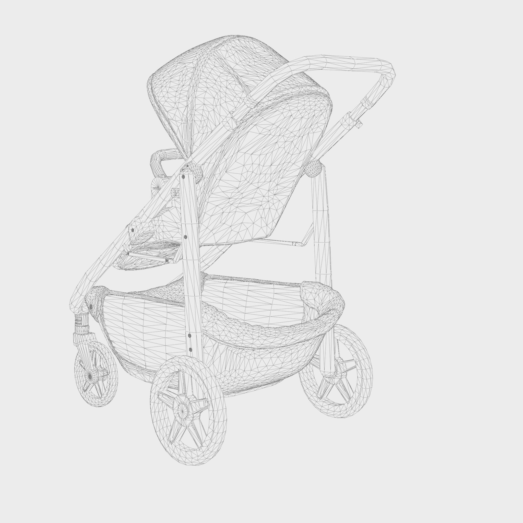 3D Model of  Prams and Strollers - Uppababy Cruz 2018 Jake Low-poly 3D model_5